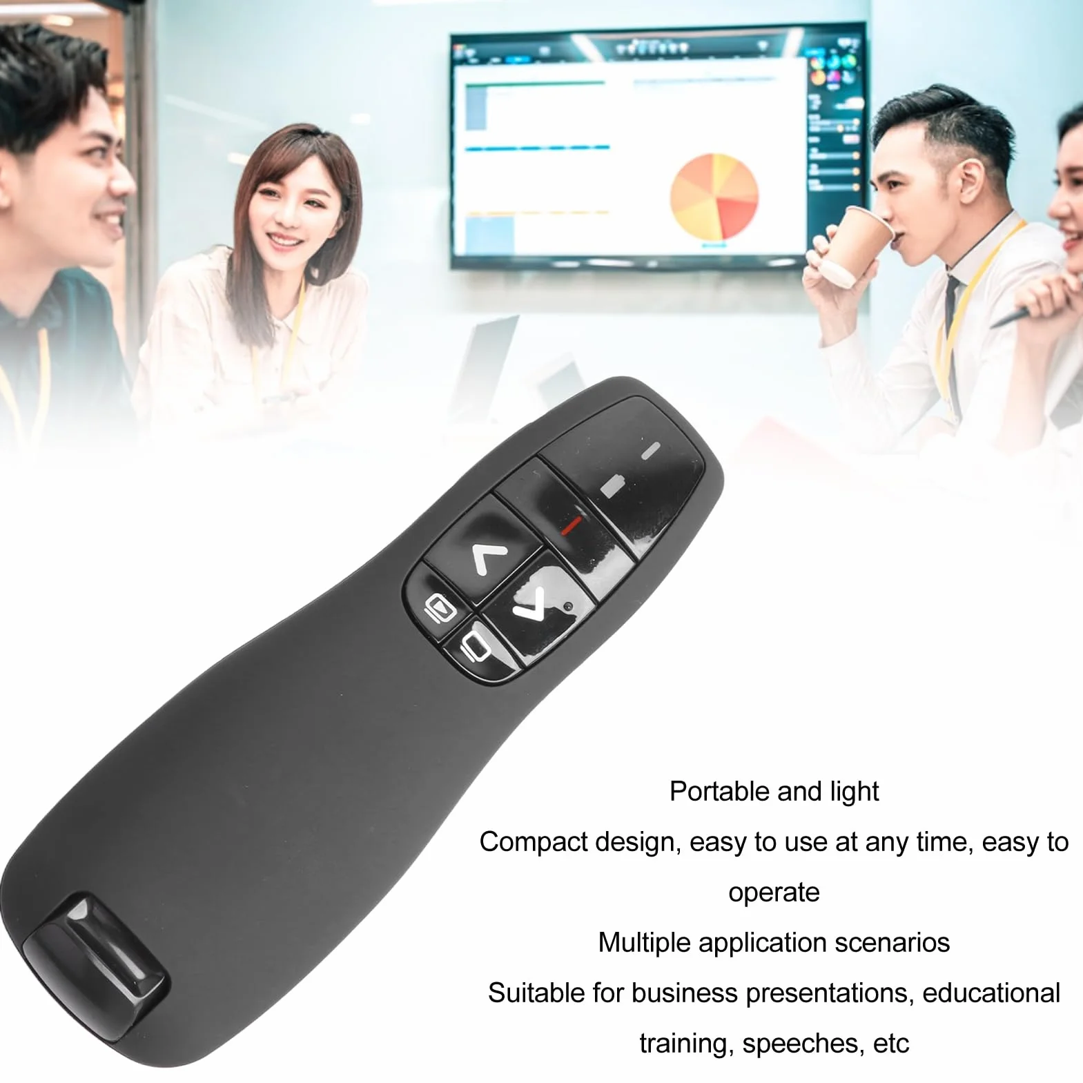 Bezprzewodowy Prezenter R400, Bezprzewodowy Prezenter USB PPT 2,4 GHz, Wskaźnik Laserowy, dla dla OS X, dla Androida i IOS, do Prezentacji Biznesowych, szkoleń