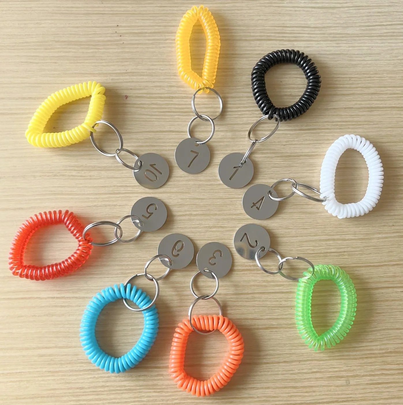 Etykiety numeryczne ze stali nierdzewnej 23 mm, 40 szt., zawieszki do kluczy z pierścieniami do liczb od 1 do 40