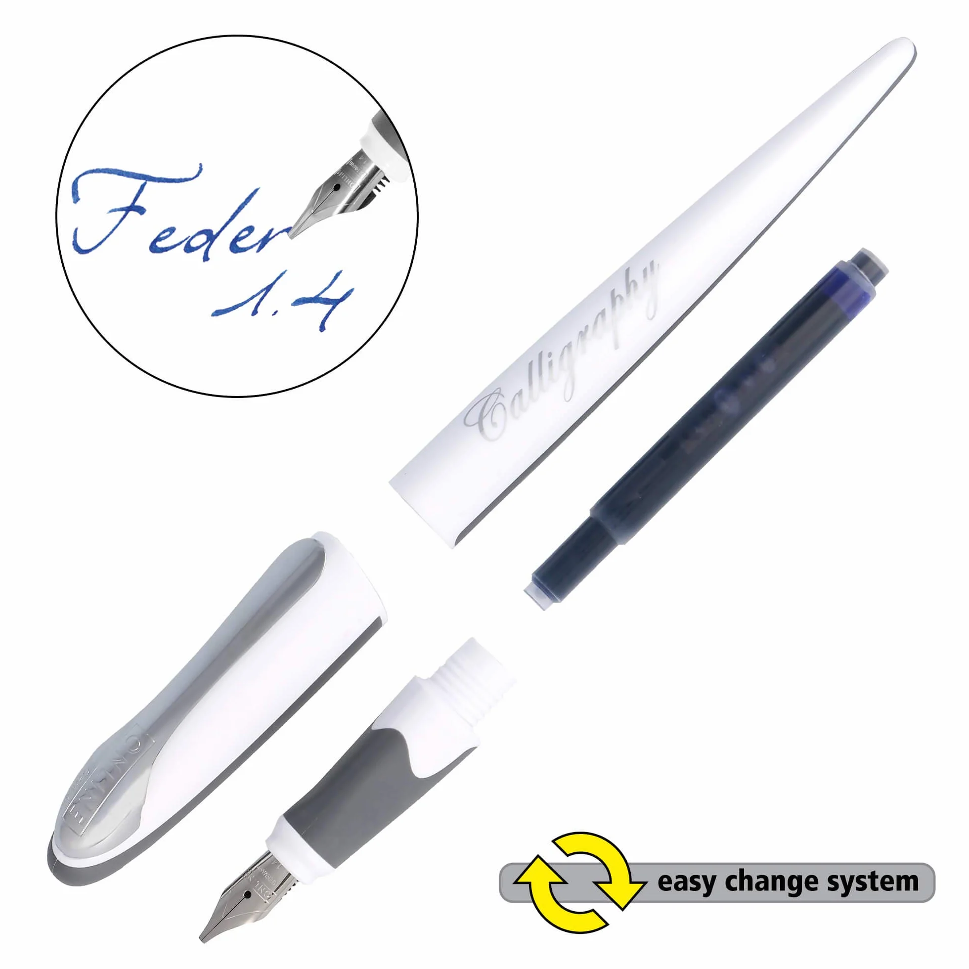 Online Pióro do kaligrafii, pióro do kaligrafii Air Blue, pióra do kaligrafii o grubości kreski 1,4 mm, standardowe wkłady atramentowe lub konwerter, w zestawie wkład kombi niebieski, 10002/3D