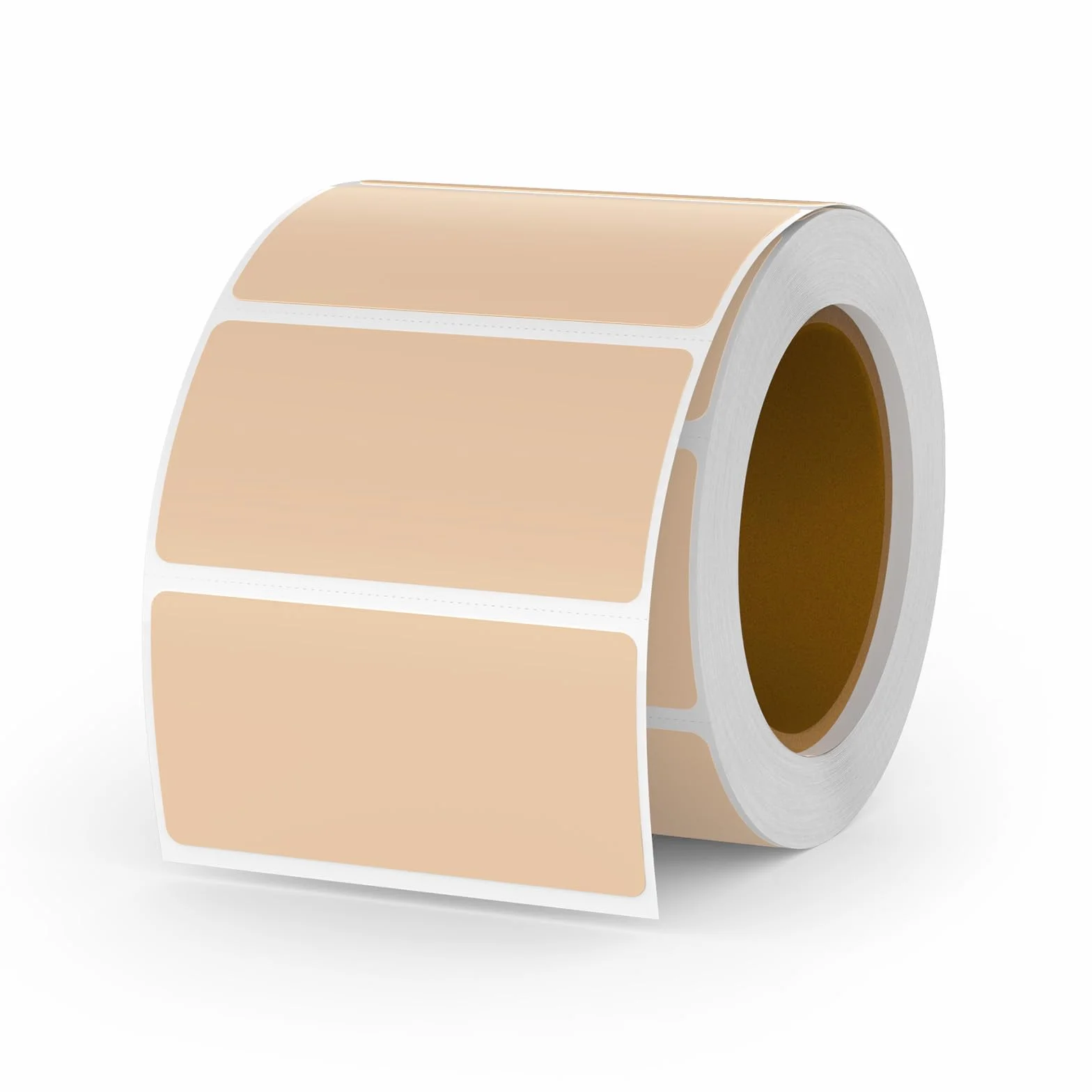 Brązowe bezpośrednie etykiety termiczne winylowe 3 × 5 cm samoprzylepne prostokątne naklejki rolka wodoodporne naklejki do drukarki etykieta z imieniem do kodu QR DIY adres biura 500 szt