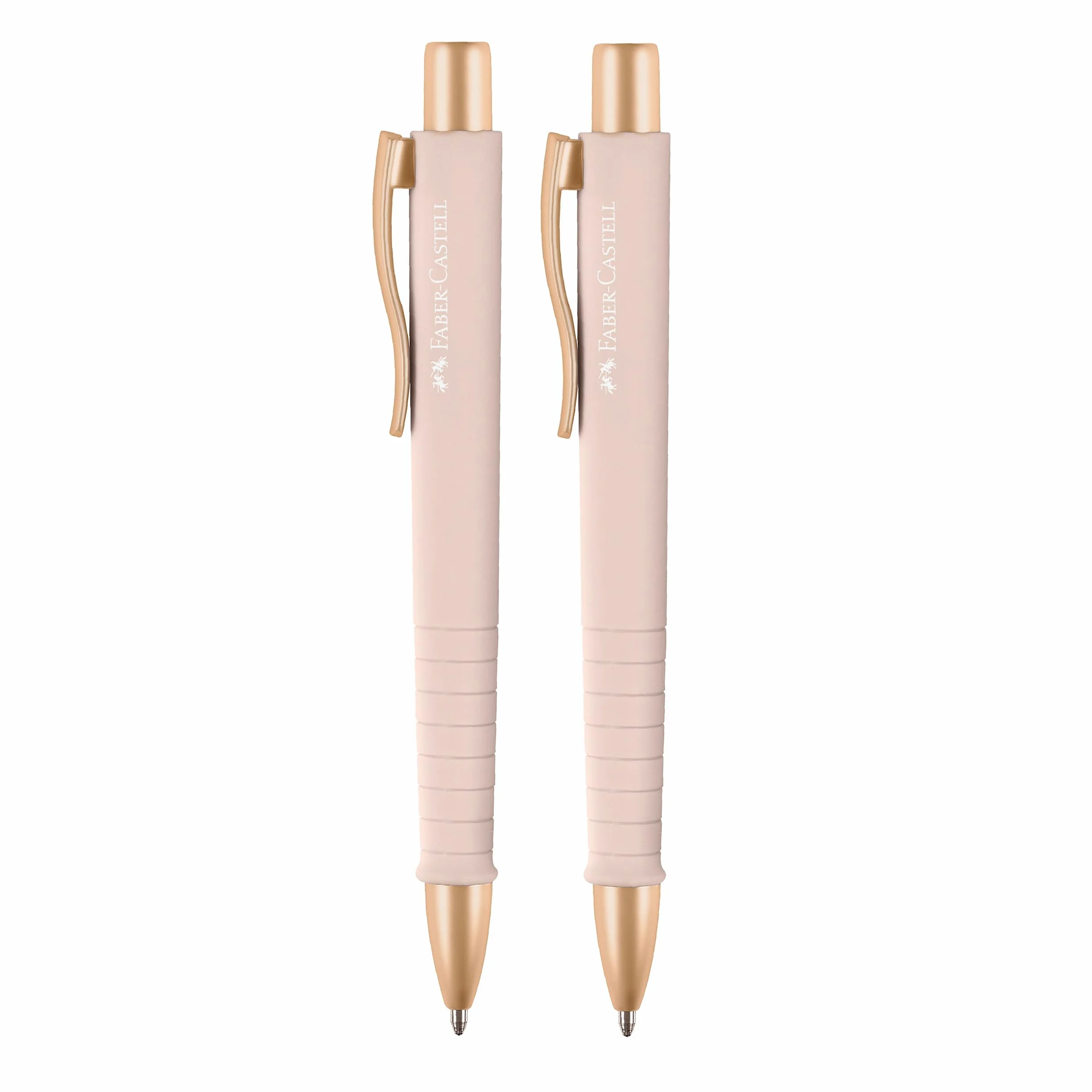 FABER-CASTELL 205092 - Pióro kulkowe Poly Ball blady ró|, 2 sztuki, z wymiennym wkBadem XB, wodoodporne