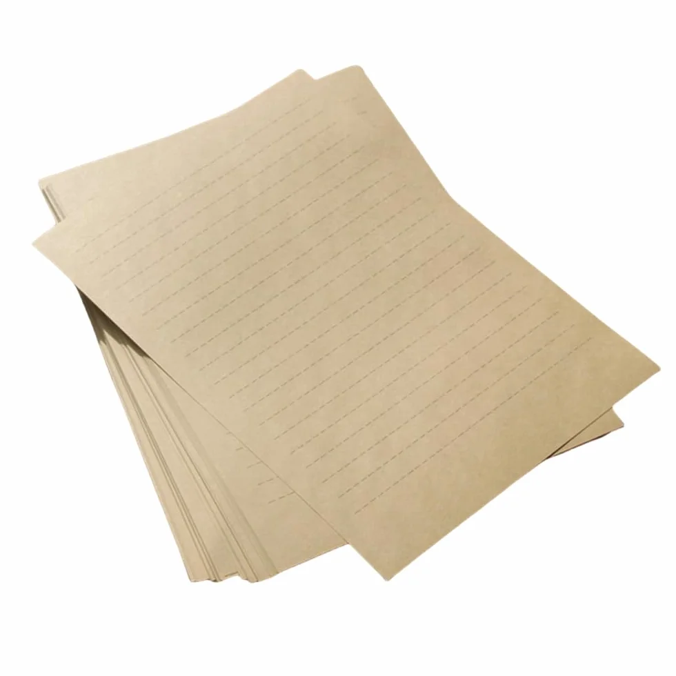 Kraft papier linowany A5 vintage dwustronny do pisania zaproszeń dekoracyjny 100 ark.