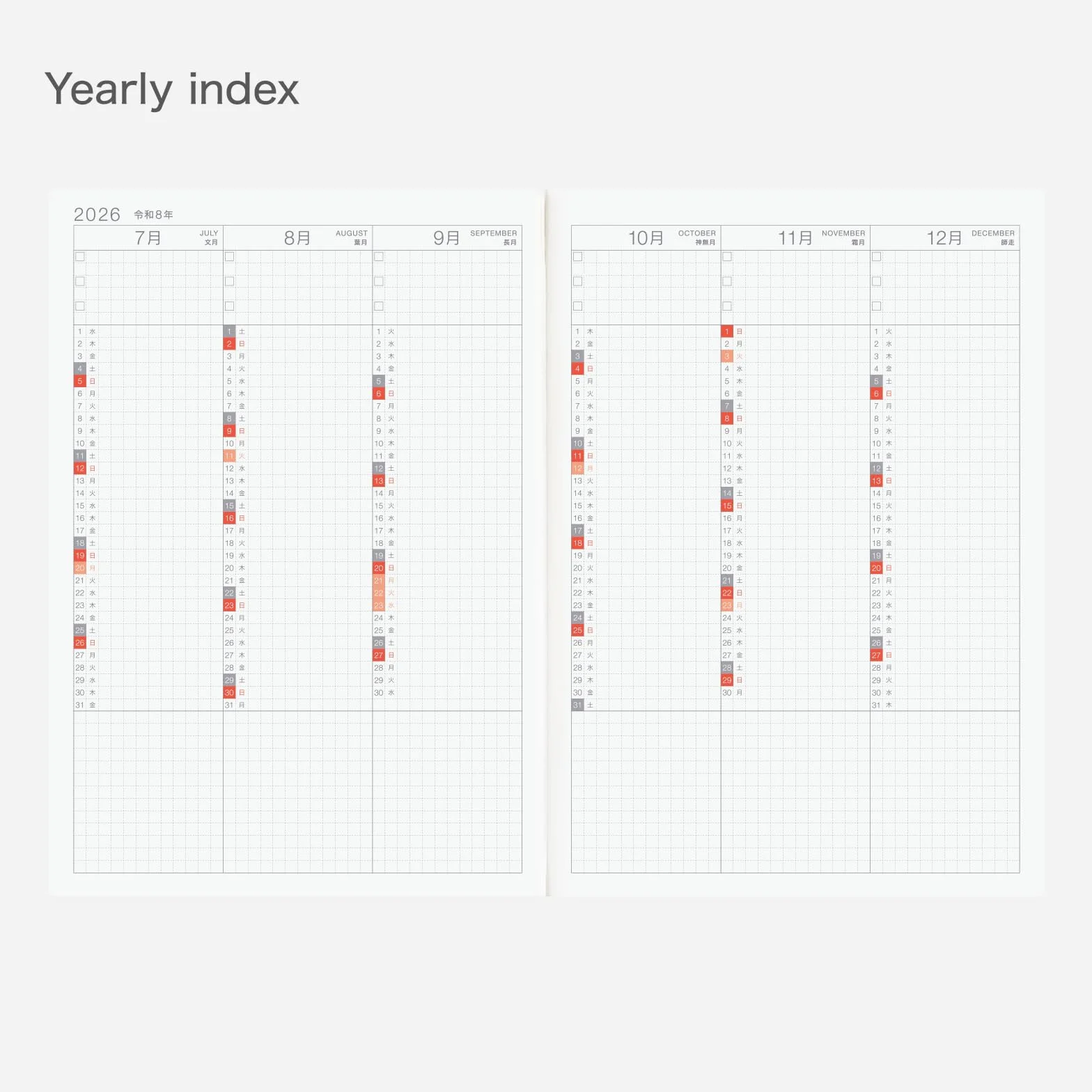 Hobonichi Techo 2026 Cousin A5 Planer japoński zestaw 6 miesięcy 2 książki