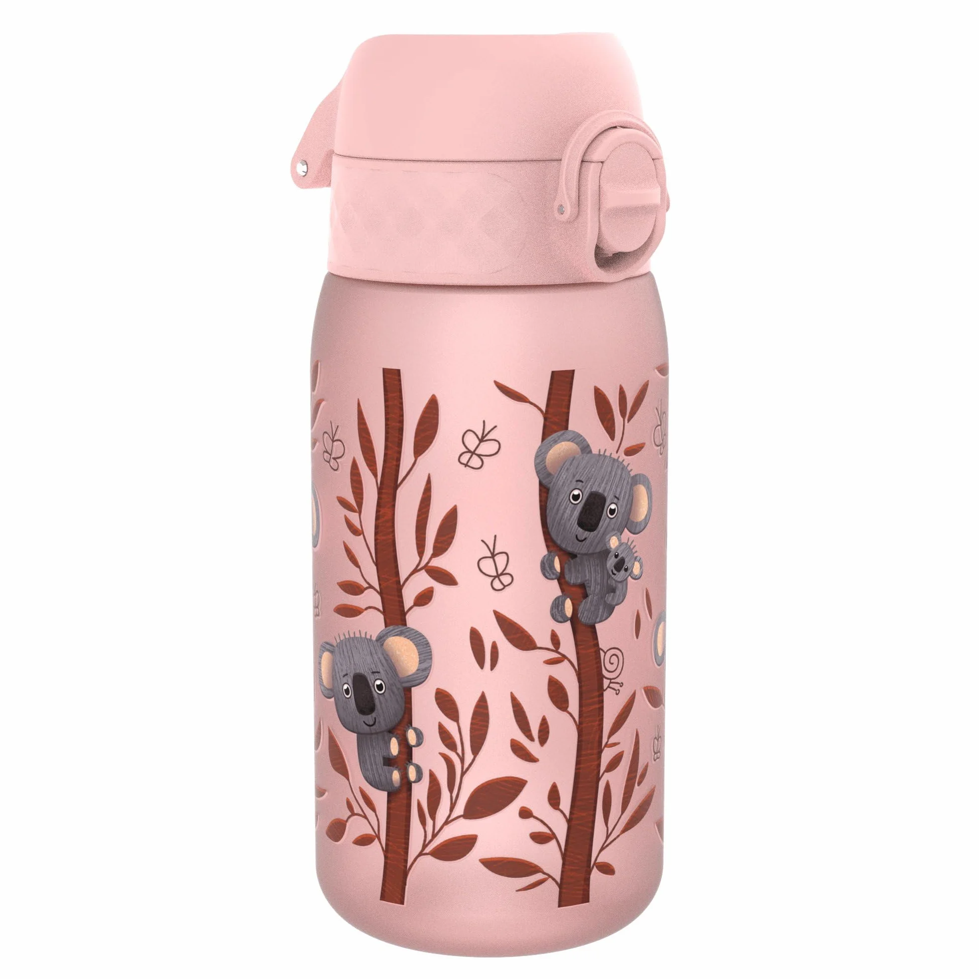 ION8 Butelka dla Dzieci, 350 ml/12 oz, Szczelna, Łatwa do Otwarcia, Bezpieczny Zamek, Można Myć w Zmywarce, Bez BPA, Uchwyt do Przenoszenia, Łatwa do Czyszczenia, Bezwonny, Koale