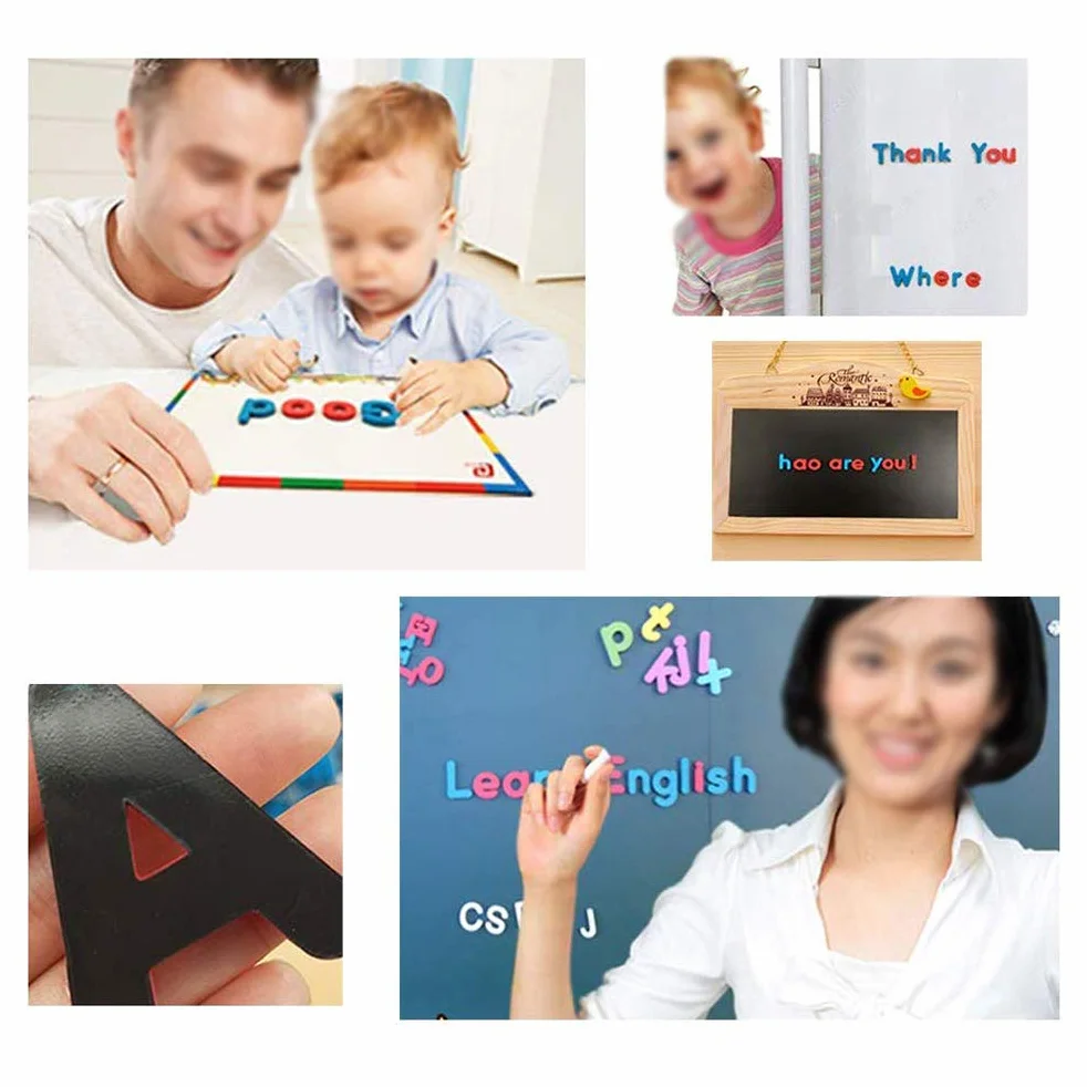 Magnetyczne litery i cyfry, 108 szt. magnesów alfabetowych do lodówki i tablicy magnetycznej, magnetyczne litery Scrabble dla dzieci, narzędzia edukacyjne dla dzieci