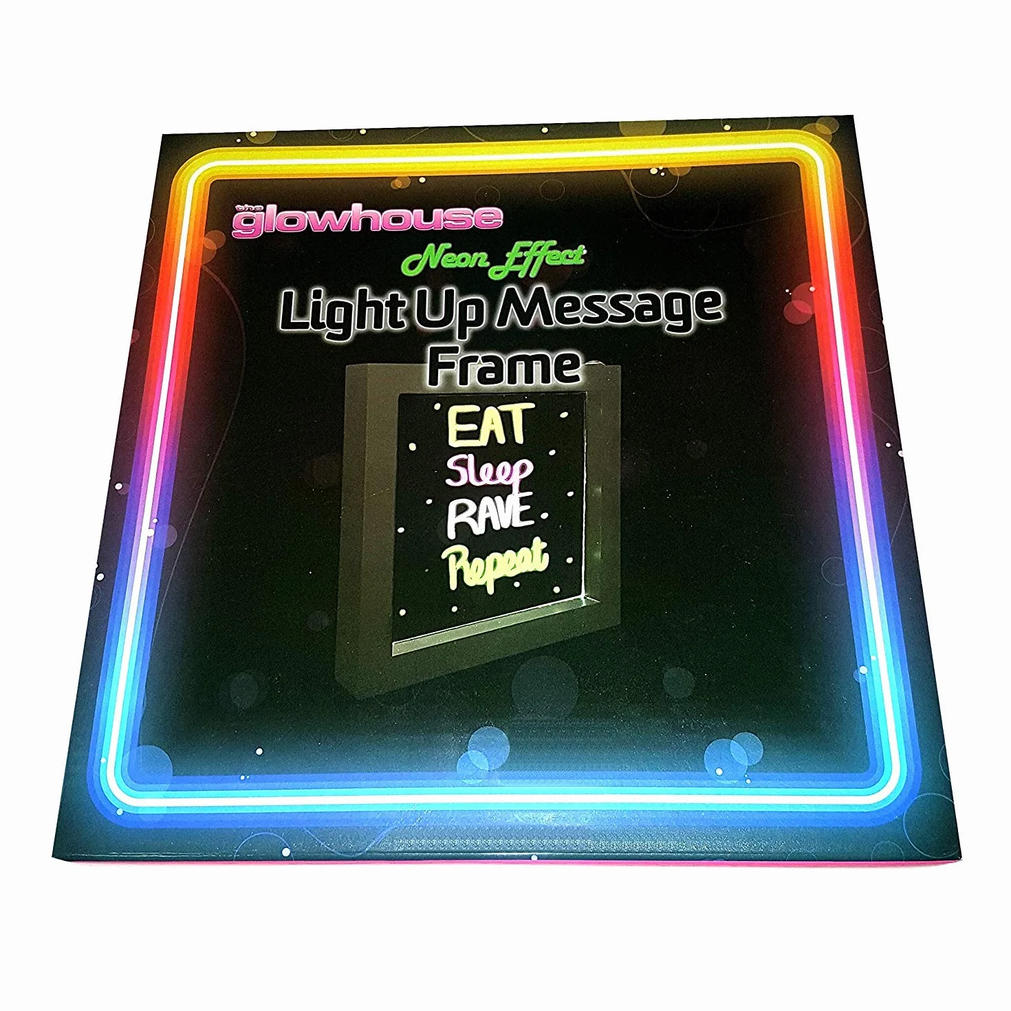 The Glowhouse Neonowa ramka LED tablica memo z 4 długopisami
