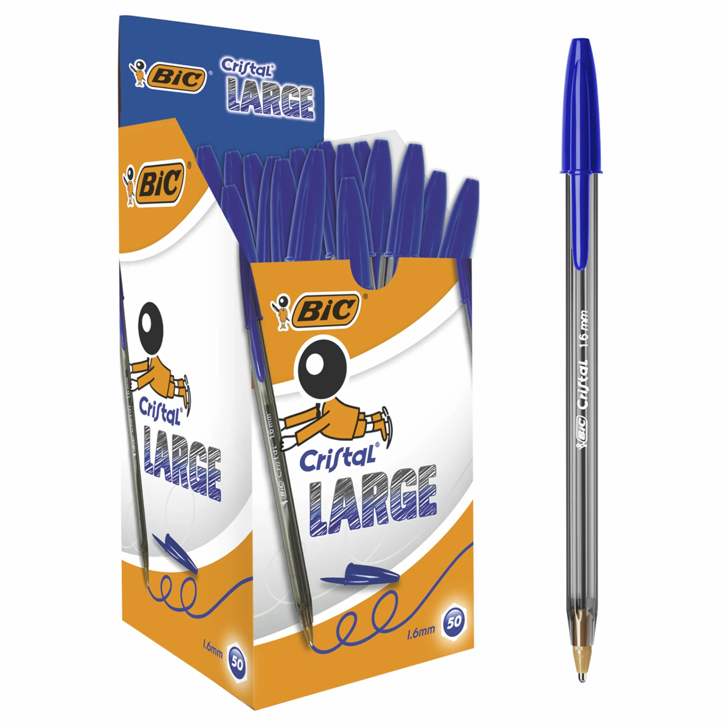 BIC Cristal Large 1,6mm Długopis niebieski Pudełko 50szt