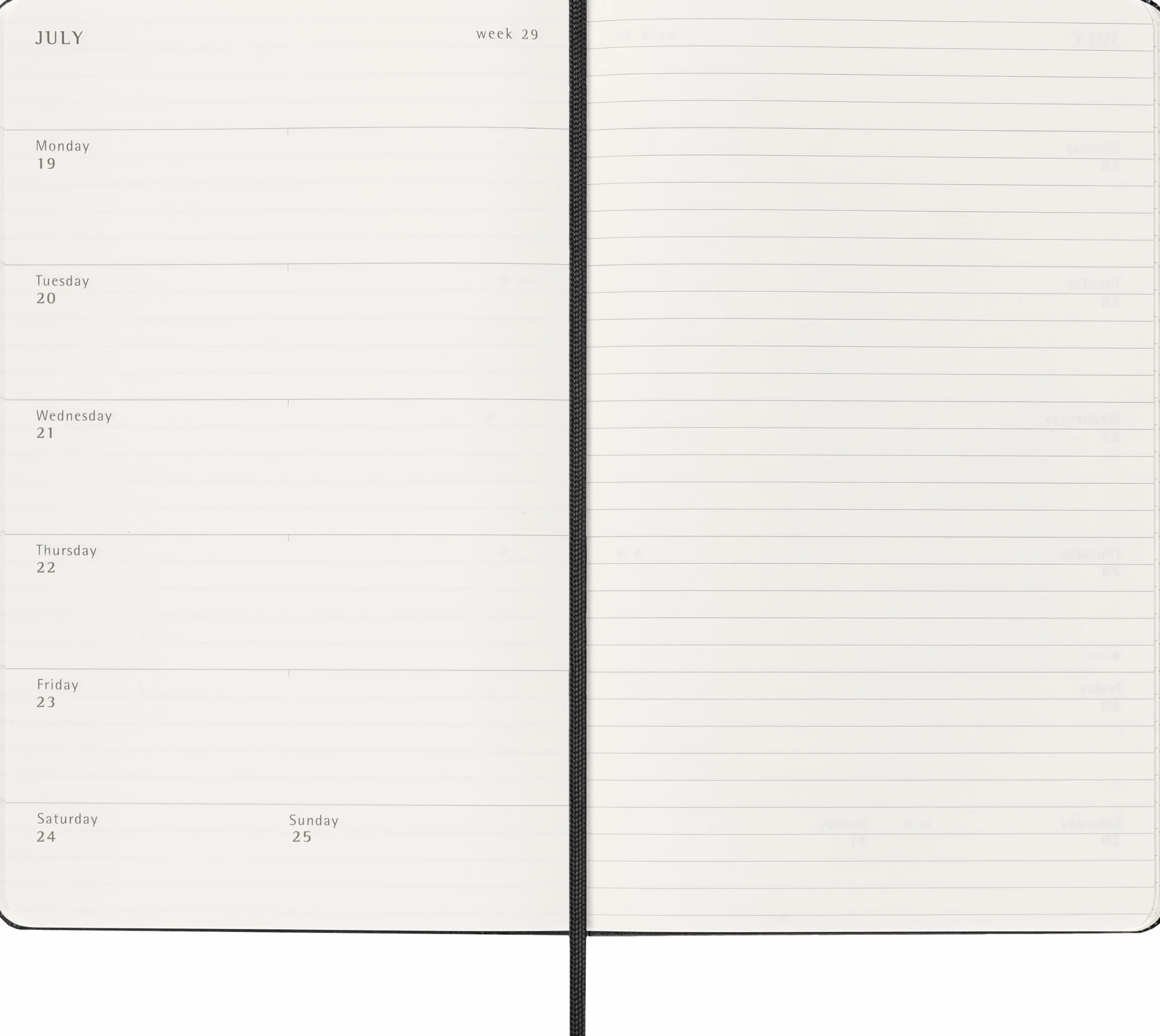 Moleskine Planer tygodniowy 2026-2027 18-miesięczny, twarda okładka, czarny, duży 13 x 21 cm