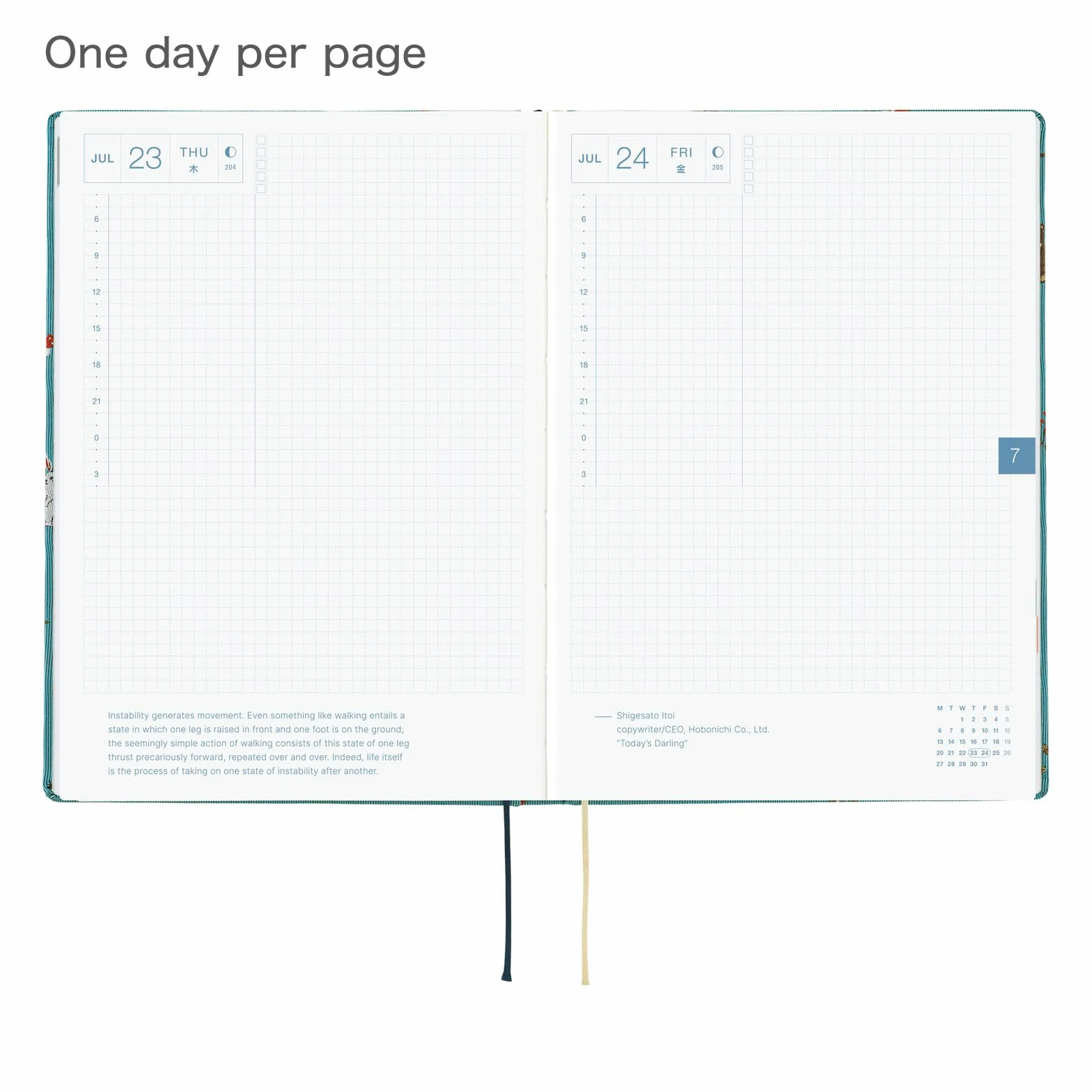Hobonichi Techo HON A5 2026 – Bow & Tie: In the Forest (angielski, styczeń Start Planner)