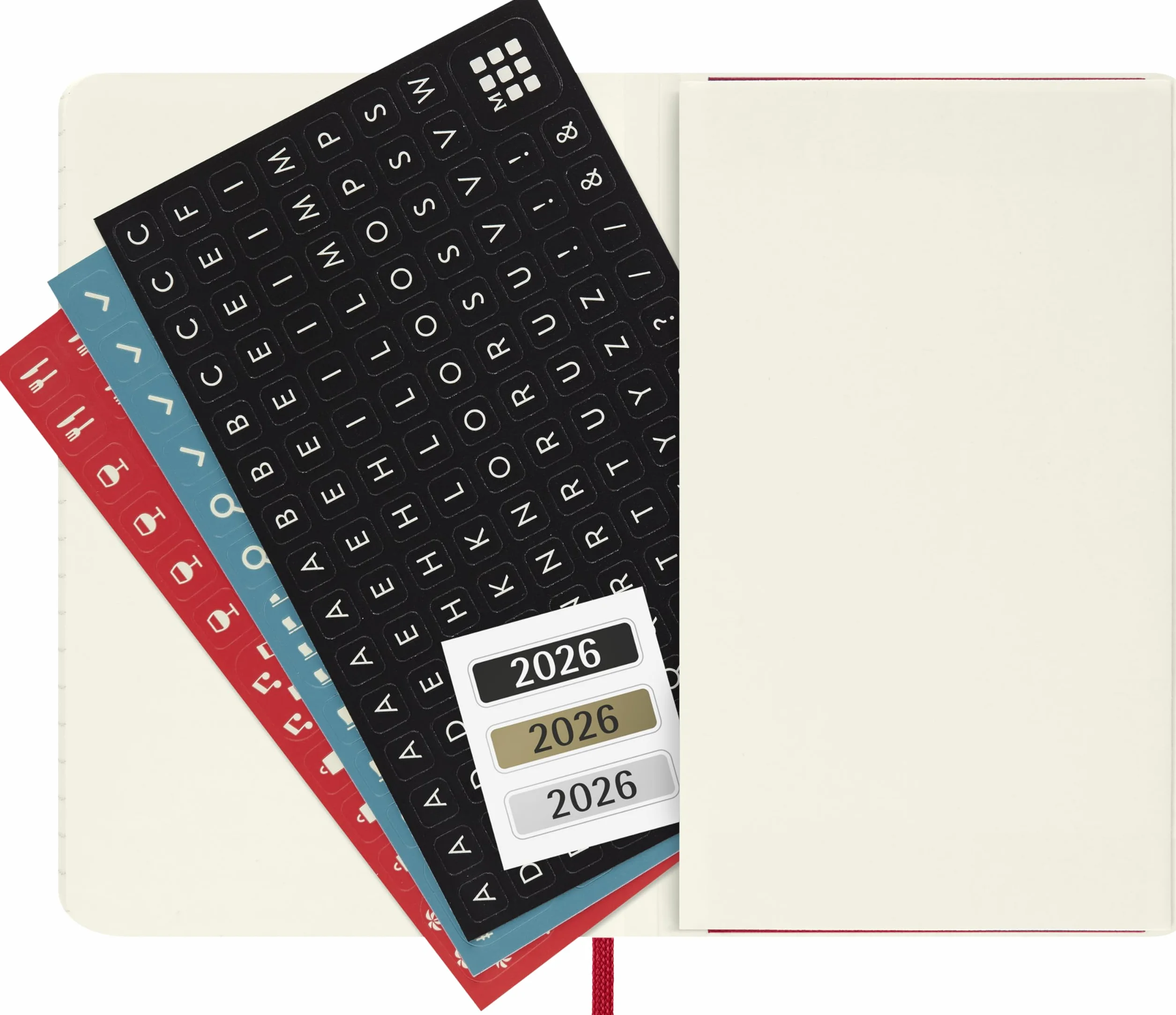Moleskine 12 Monate Wochen Notizkalender 2026, Pocket/A6, 1 Wo = 1 Seite, rechts linierte Seite, Weicher Einband, Scharlachrot