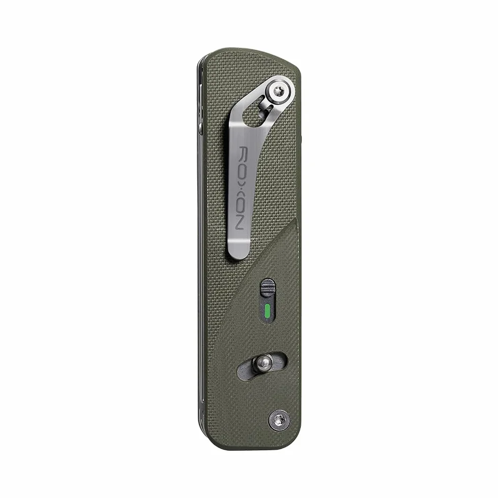 ROXON S505G Flex Shears - modułowe narzędzie wielofunkcyjne z mocnymi, dużymi nożyczkami – wymienne ostrze BA01-BA17 i wymienne narzędzia FT01-FT12 (zielone)