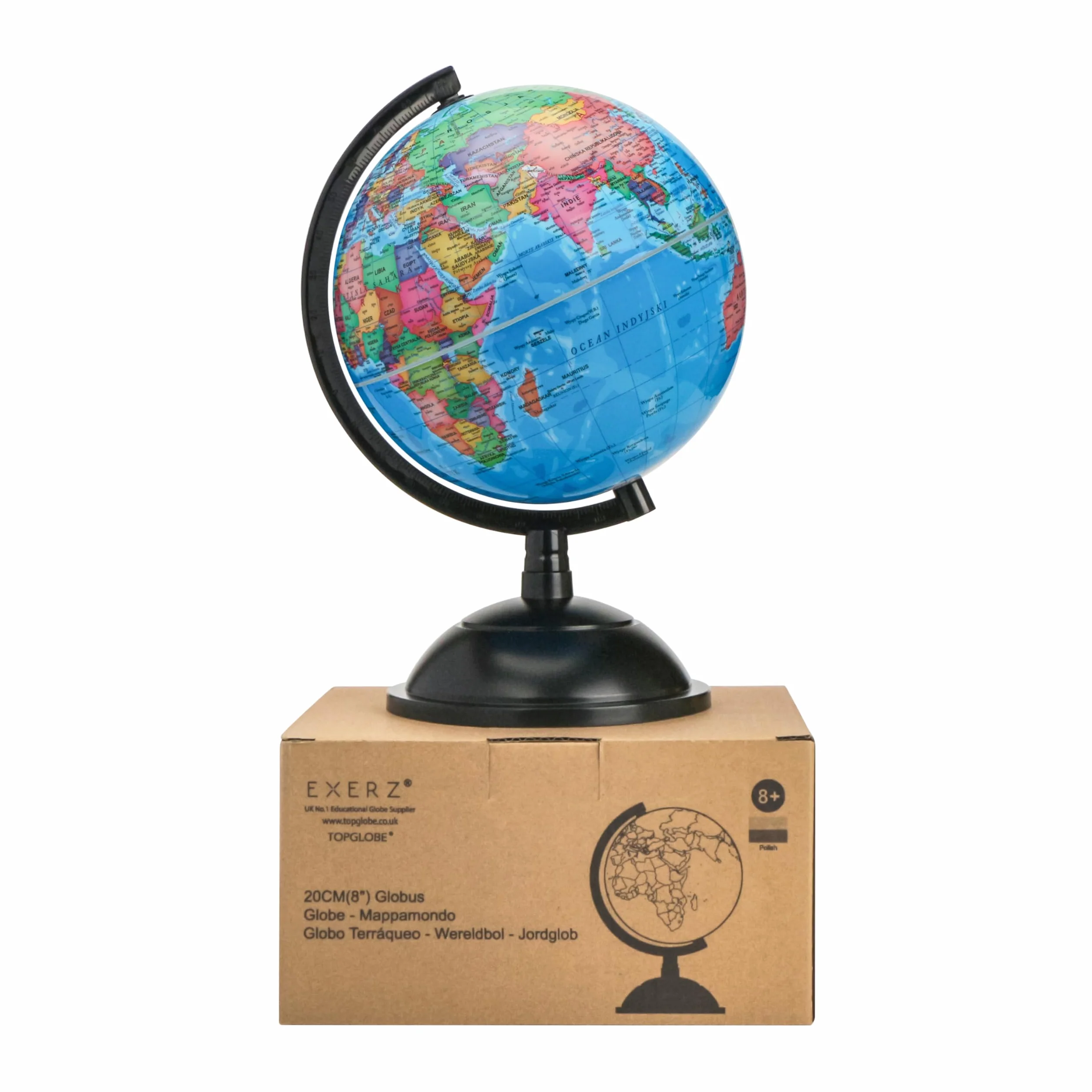 EXERZ 20cm Globus Świata - Polski - Globusy