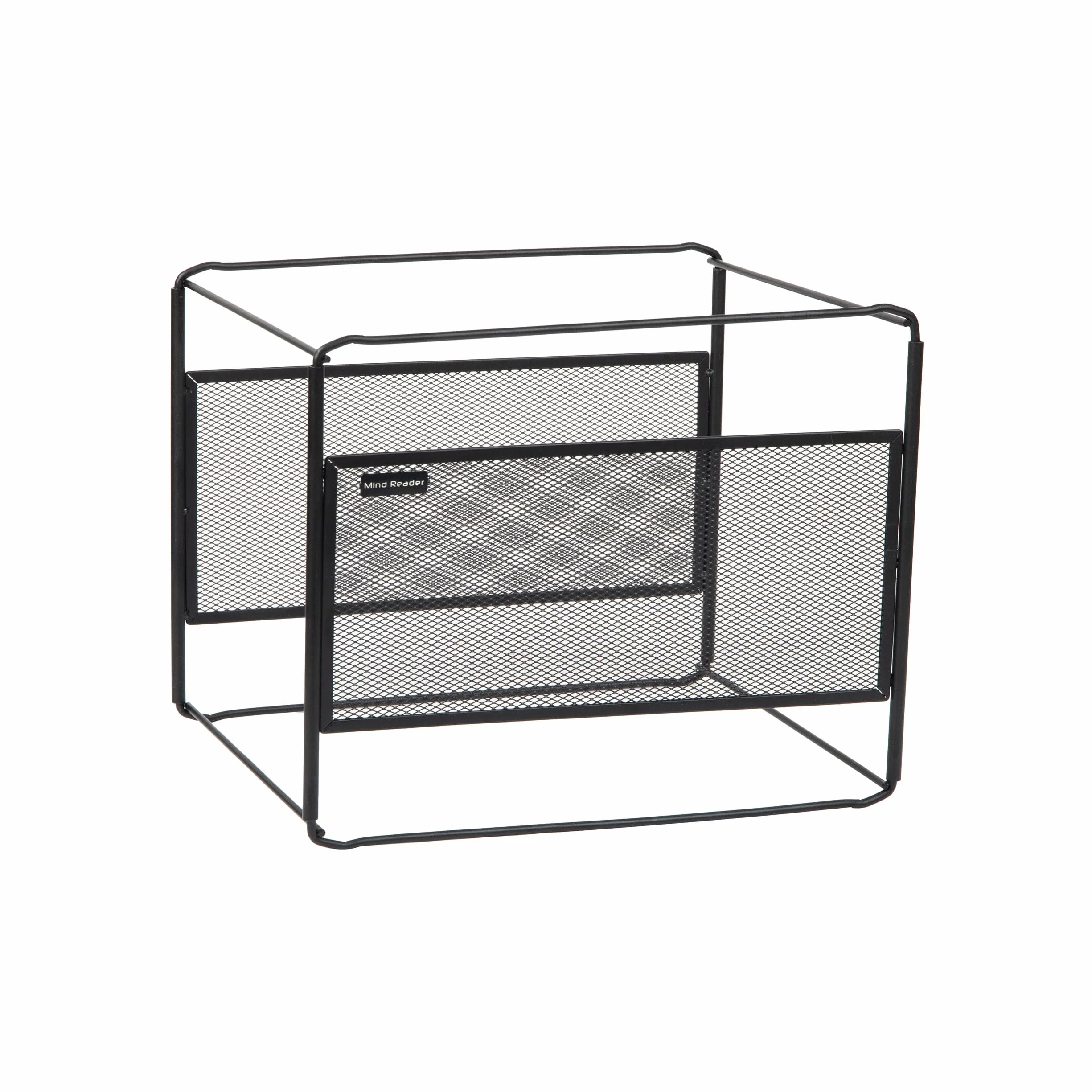 Mind Reader Wiszący Organizer folderów na pliki, organizer na biurko, schowek, biuro, metalowa siatka, 13" L x 9.75" W x 10.25" H, czarny