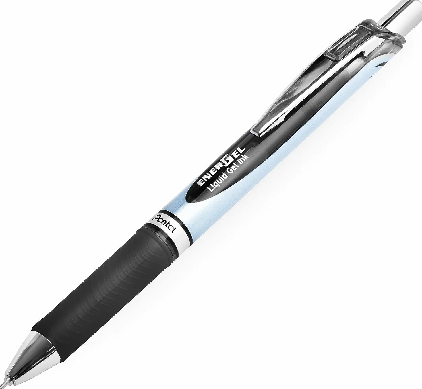 Pentel Energel BLN75 Chowany długopis kulkowy z atramentem żelowym, 0,5 mm, 54% z recyklingu, czarny, 6 szt