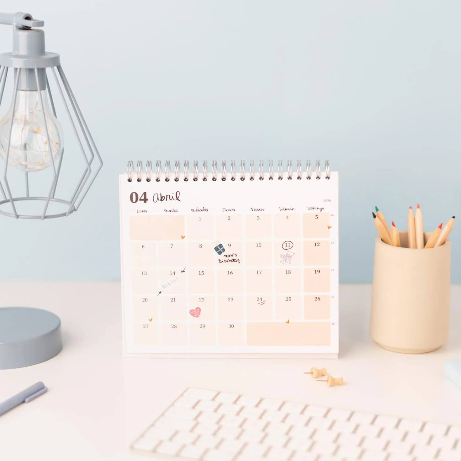 Grupo Erik Desk Calendar 2026 - Ana Marin Calendar 2026 Month To View | Monthly Desk Planner, Desktop Gifts Under 10 Pounds | Spanish Gifts For Friends