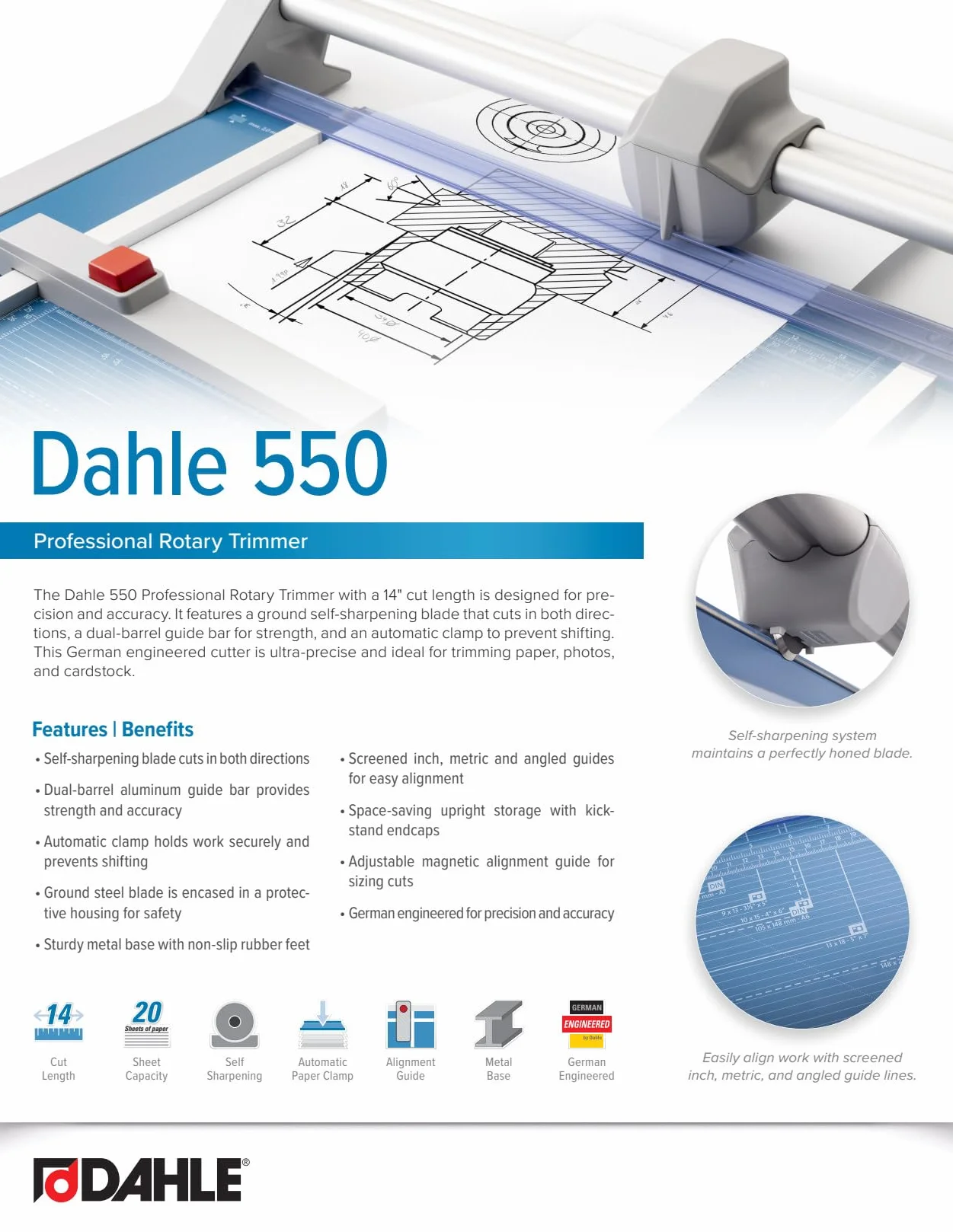 Dahle 550 Trymer do Papieru A4 Wielokolorowy