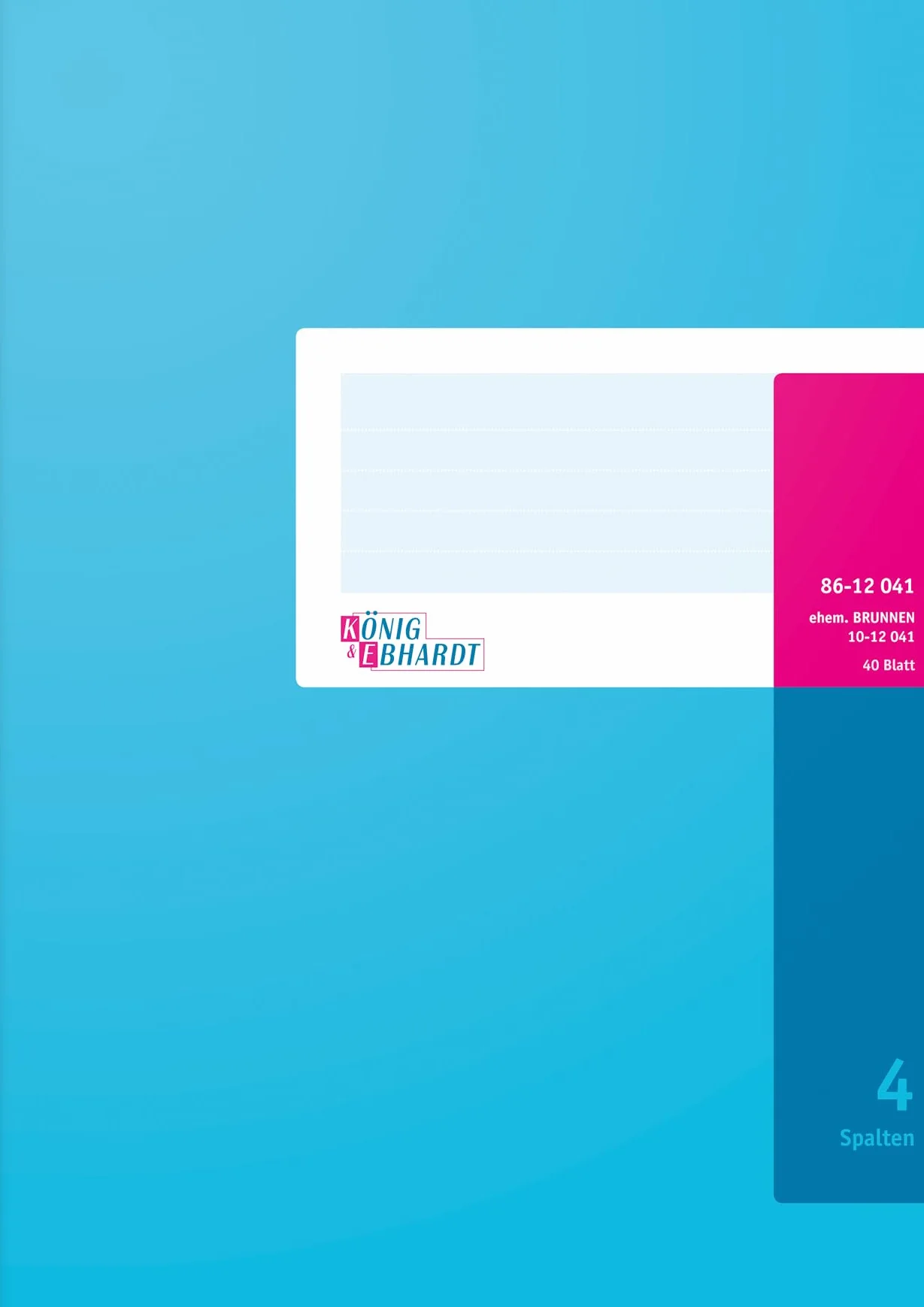 König & Ebhardt 8612041 Księga handlowa/Księga kolumnowa (A4, ze stałą główką, 4 kolumny, 80 g/m²)