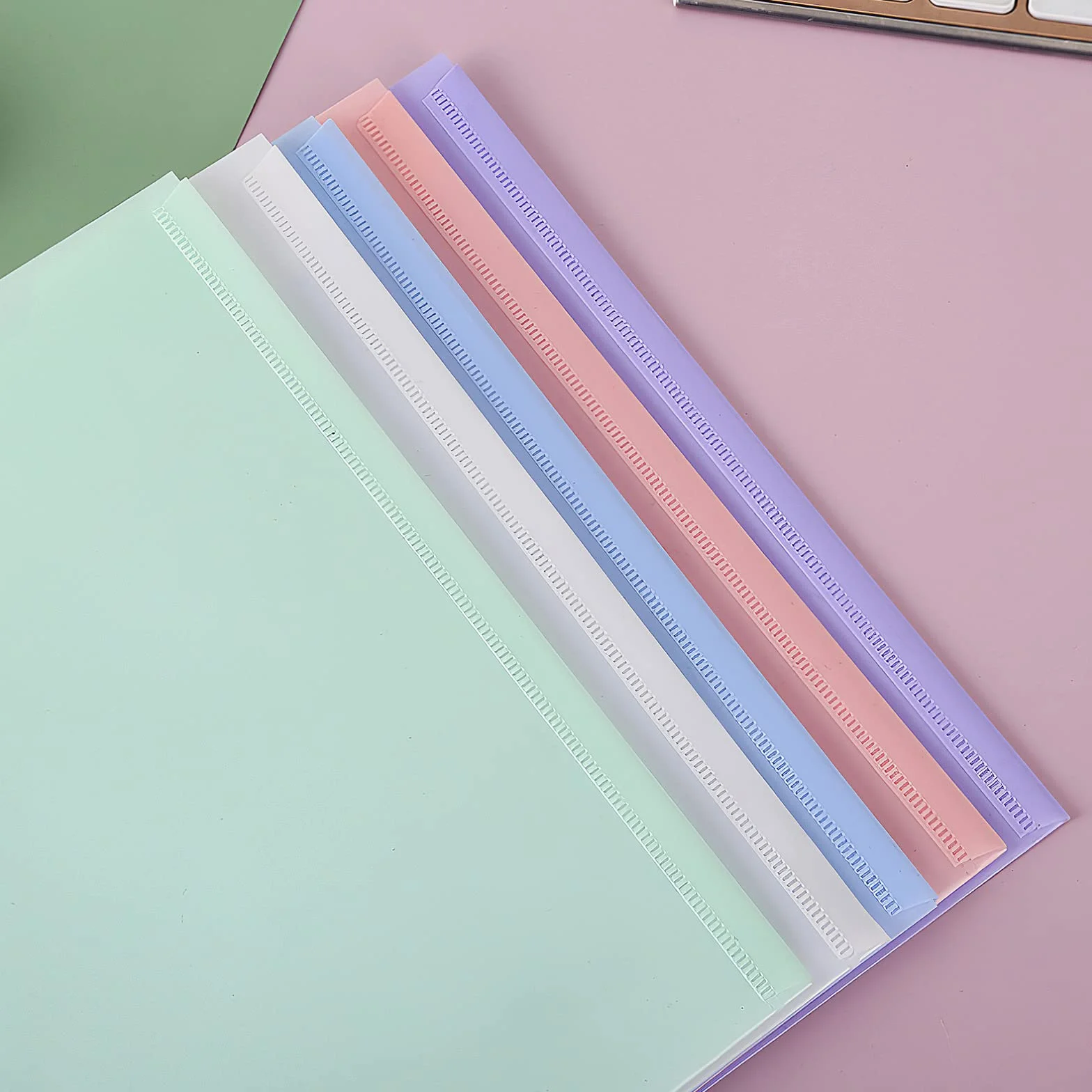 ASTARON Plastikowe teczki na koperty A4, przezroczyste teczki na dokumenty, teczka na dokumenty A4 z kieszenią na etykiety, do szkoły, domu, pracy, biura, 5 kolorów
