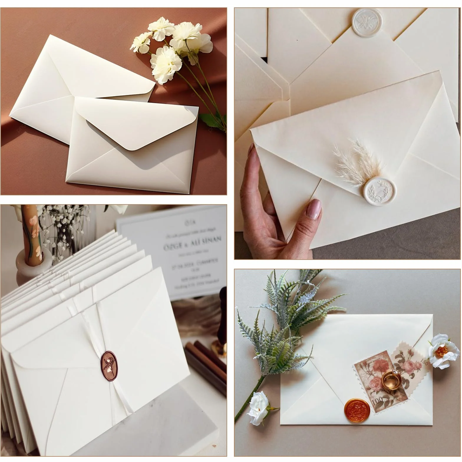 100 sztuk Białych Kopert z papieru Kraft 13x18 - Koperty B6, Biały papier kraft 120g/m², z klejeniem na mokro, na listy, kartki okolicznościowe, zaproszenia, kartki urodzinowe itp.