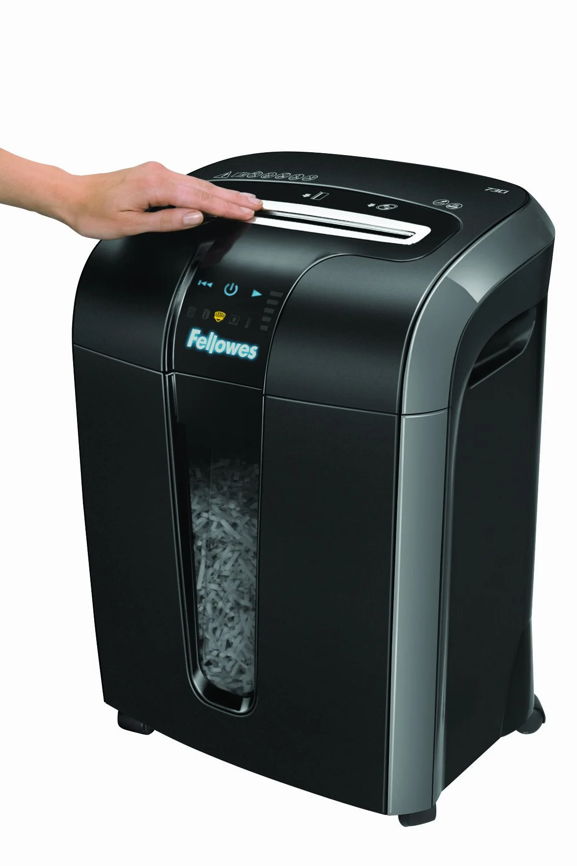 Fellowes Powershred 73Ci 4601101 Niszczarka do Papieru, Czarny/Srebrny, Do 12 Arkuszy