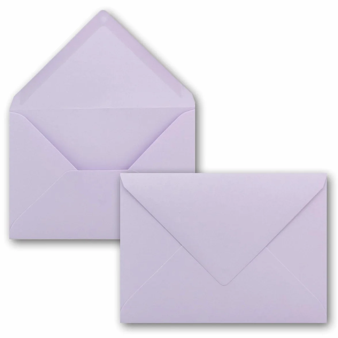 50 x kopert w formacie B6 - fioletowe - 12 x 17,5 cm - klejenie na mokro ze spiczastą klapką - 110 g/m² - koperty na zaproszenia