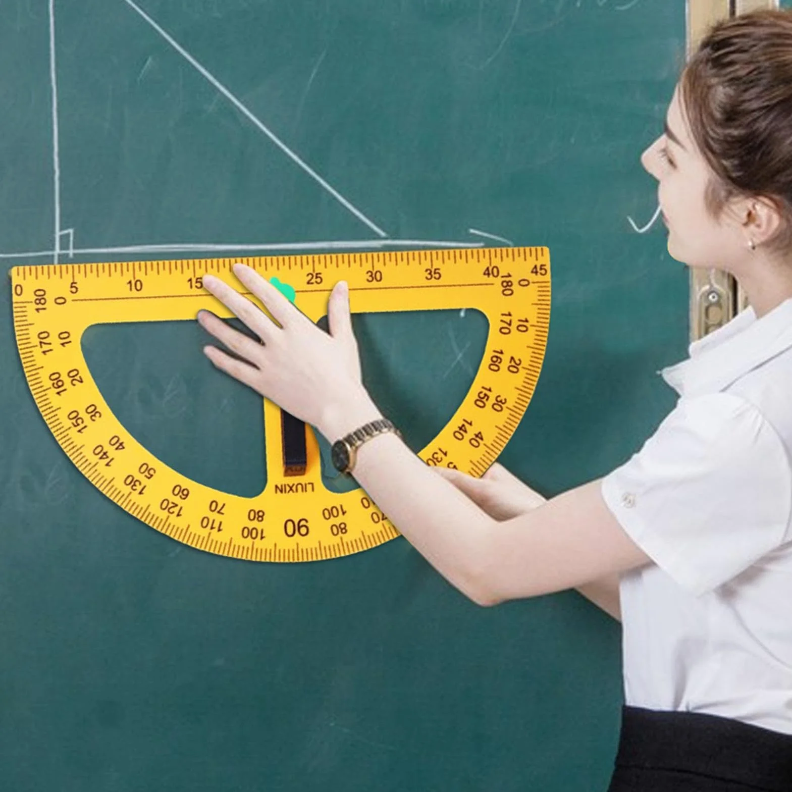 Large Teaching Protractor, Digital Design Math Compass, Big Multifunctional Protractor for Classroom