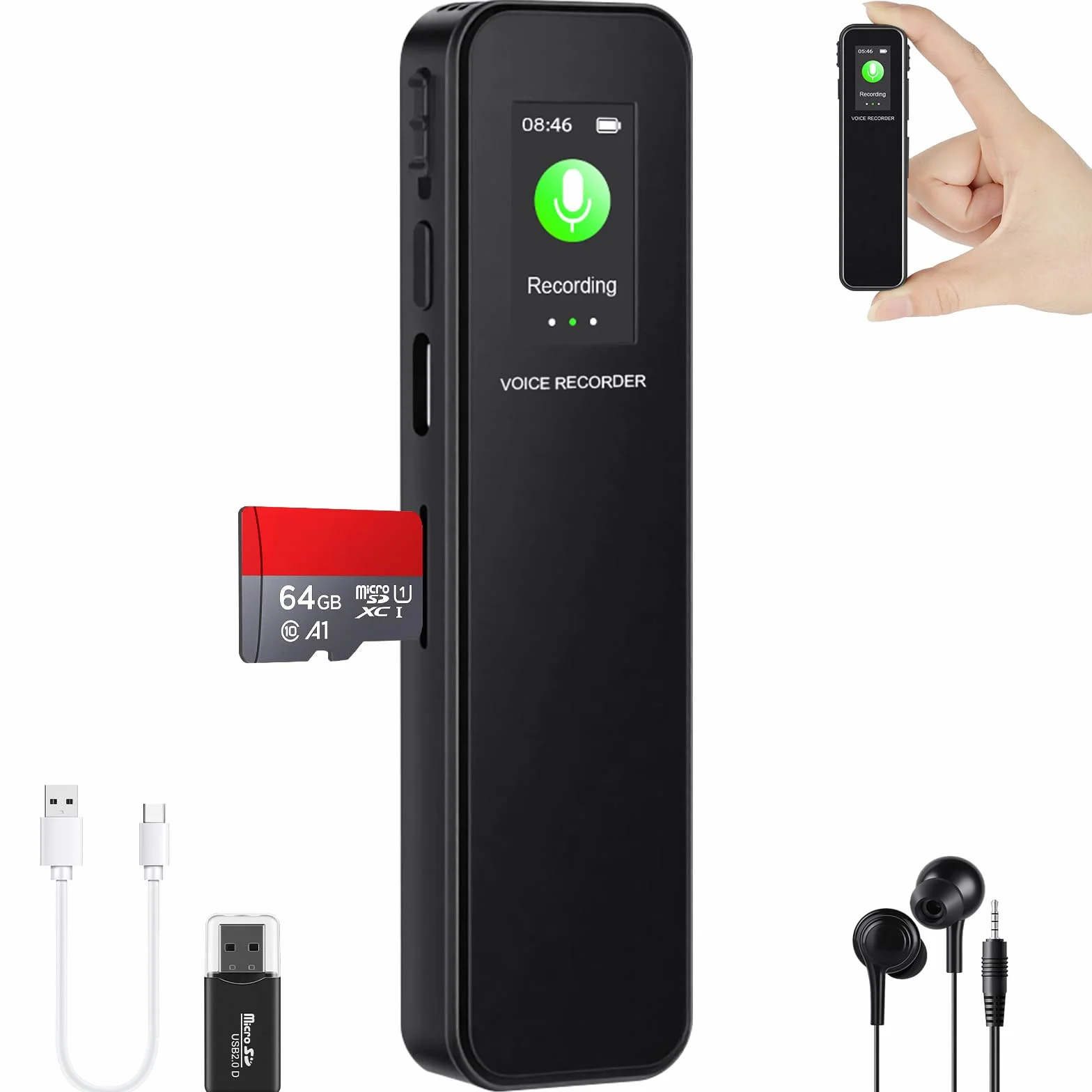 Dyktafon cyfrowy 64 GB