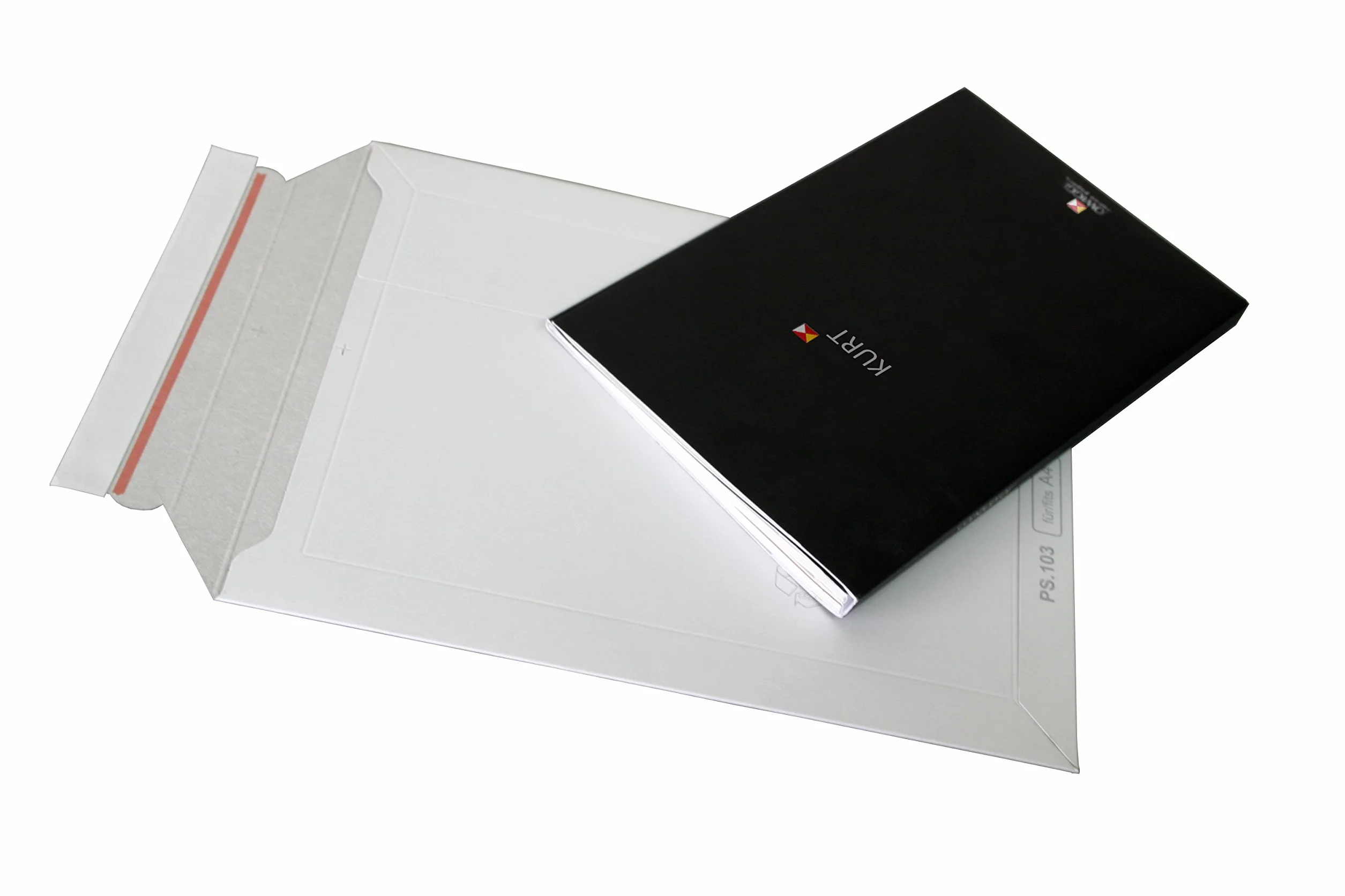 Versandtaschen weiß Vollpappe Karton DIN A4 - flach: 315x240mm / aufgestellt 280x190x50mm ( PS.103) (100)