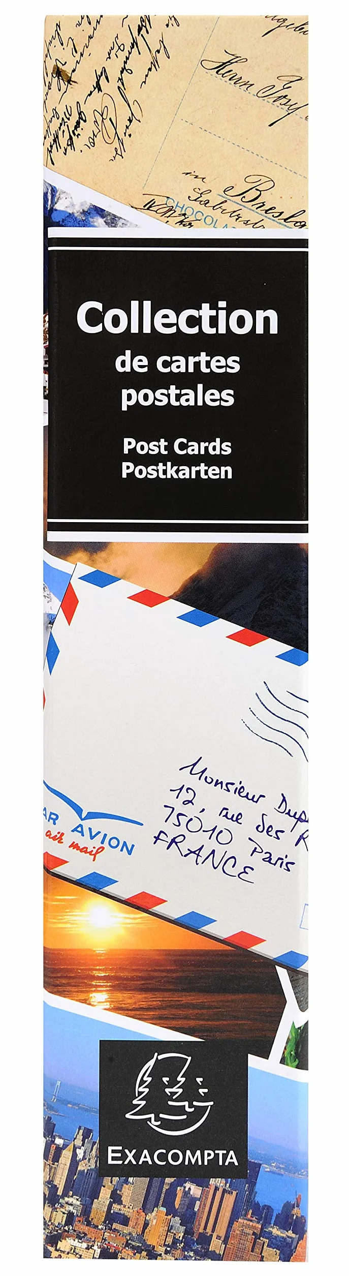 Exacompta 96115E Premium album kolekcjonerski na 200 pocztówek, format pionowy, 50 stron na 4 pocztówki każda, kolorowy
