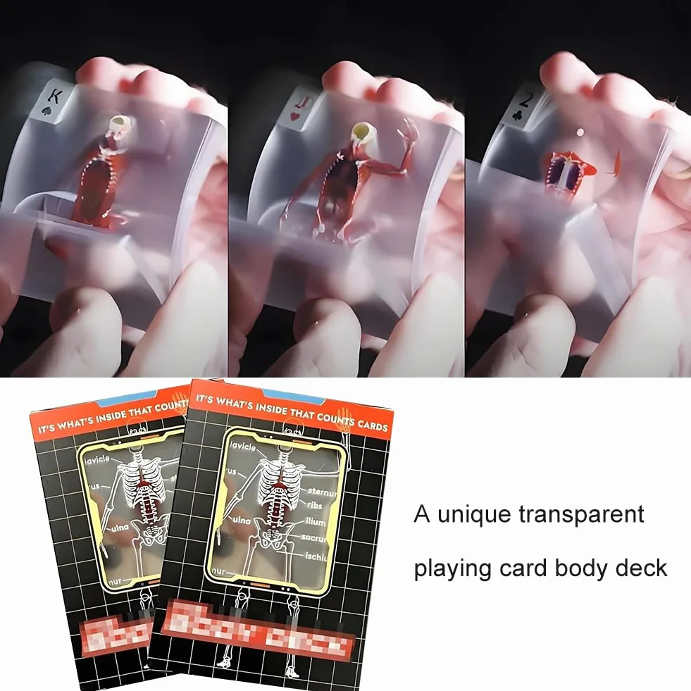 The Body Deck-Discover The Cuda Body Deck Funny Anatomy Playing Cards, 3D obraz ludzkiego ciała, pokład z półprzezłami