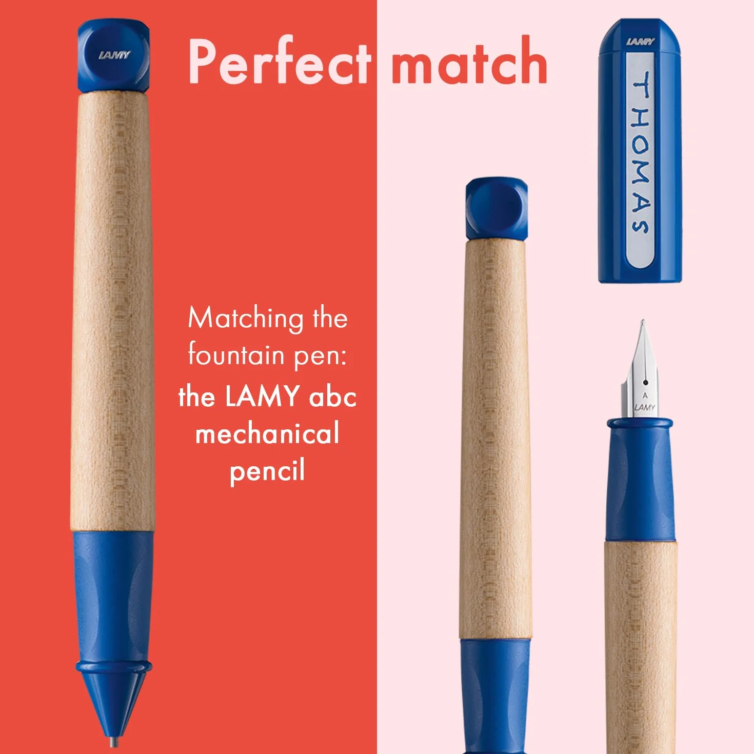 Lamy abc blue pióro dla dzieci z ergonomicznym uchwytem stalową stalówką LH szerokość M