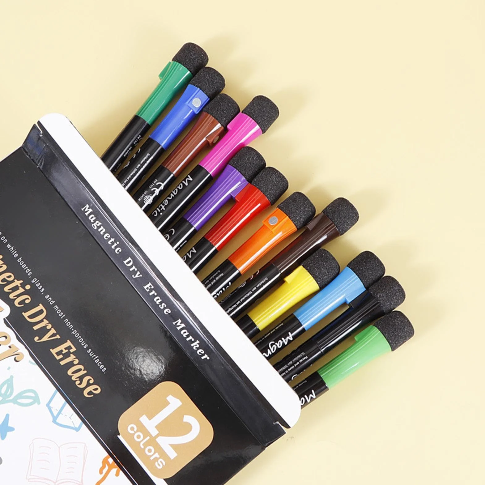 Magnetic Whiteboard Pens, Magnetic Whiteboard Pen, Magnetic Whiteboard Pens, 12 opakowa? magnetycznych markerów do tablic magnetycznych, niskim zapachu pisaki do tablic magnetycznych, cienkich