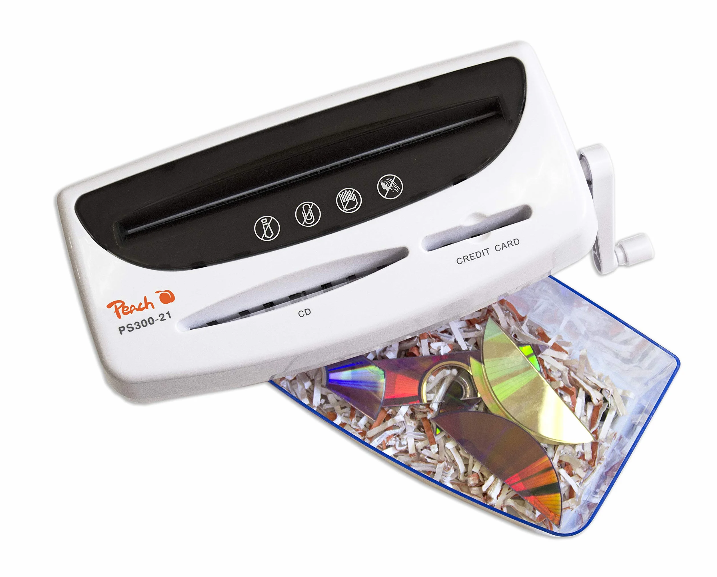 Peach PS300-21 Niszczarka Dokumentów, Czarny/Biały