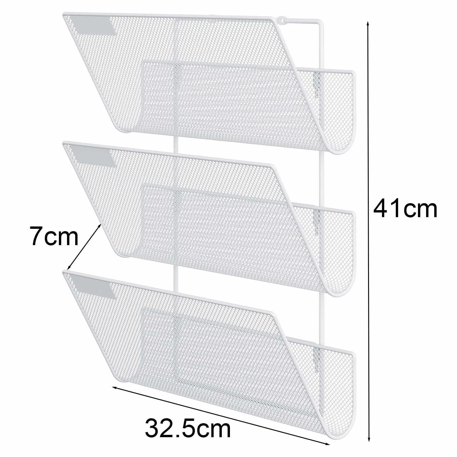 EasyPAG Uschwyt Ścienny na Dokumenty A4 3 Przedziały Metal Siatka,Wiszący Organizer na Dokumenty,Ścienny Stojak na Pocztę,Przechowywanie Czasopism do Biura & Domu,Biały