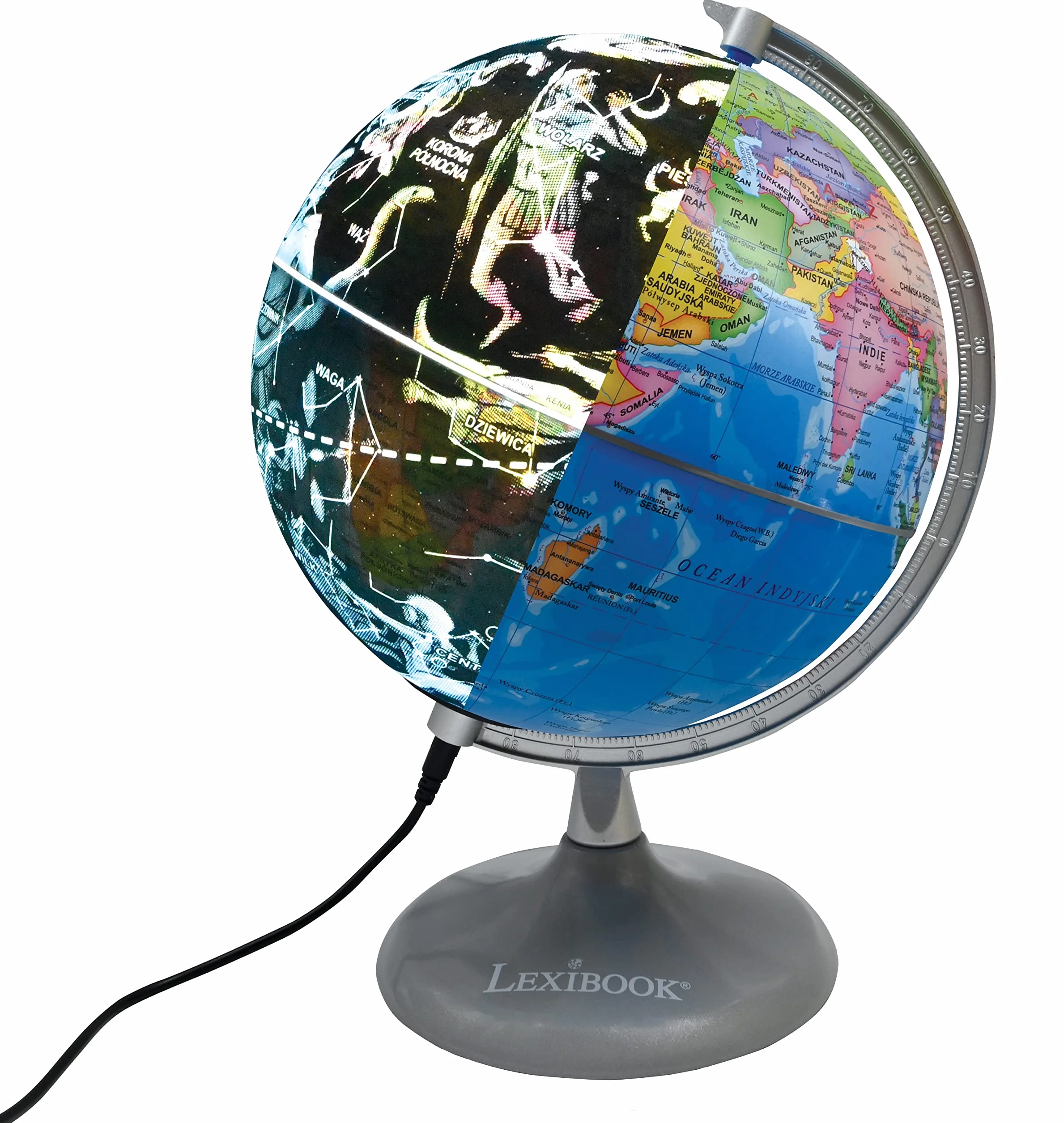 Lexibook, Podświetlany Globus-Planetarium, Stem, 2-W-1: Globus za Dnia, Planetarium w Nocy, NLJ185PL