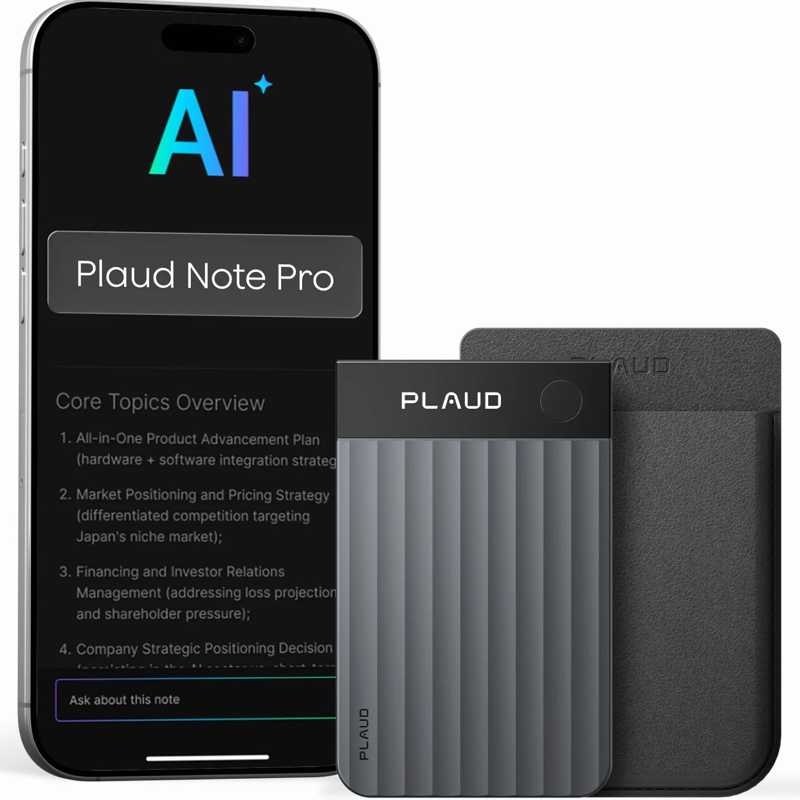Plaud Note Pro Cyfrowy Dyktafon AI z Transkrypcją i Podsumowaniem AI Wielomodalne Wprowadzanie Do 50 Godzin Nagrywania Zaprojektowany do Konferencji Spotkań i Rozmów Telefonicznych i Zespołów