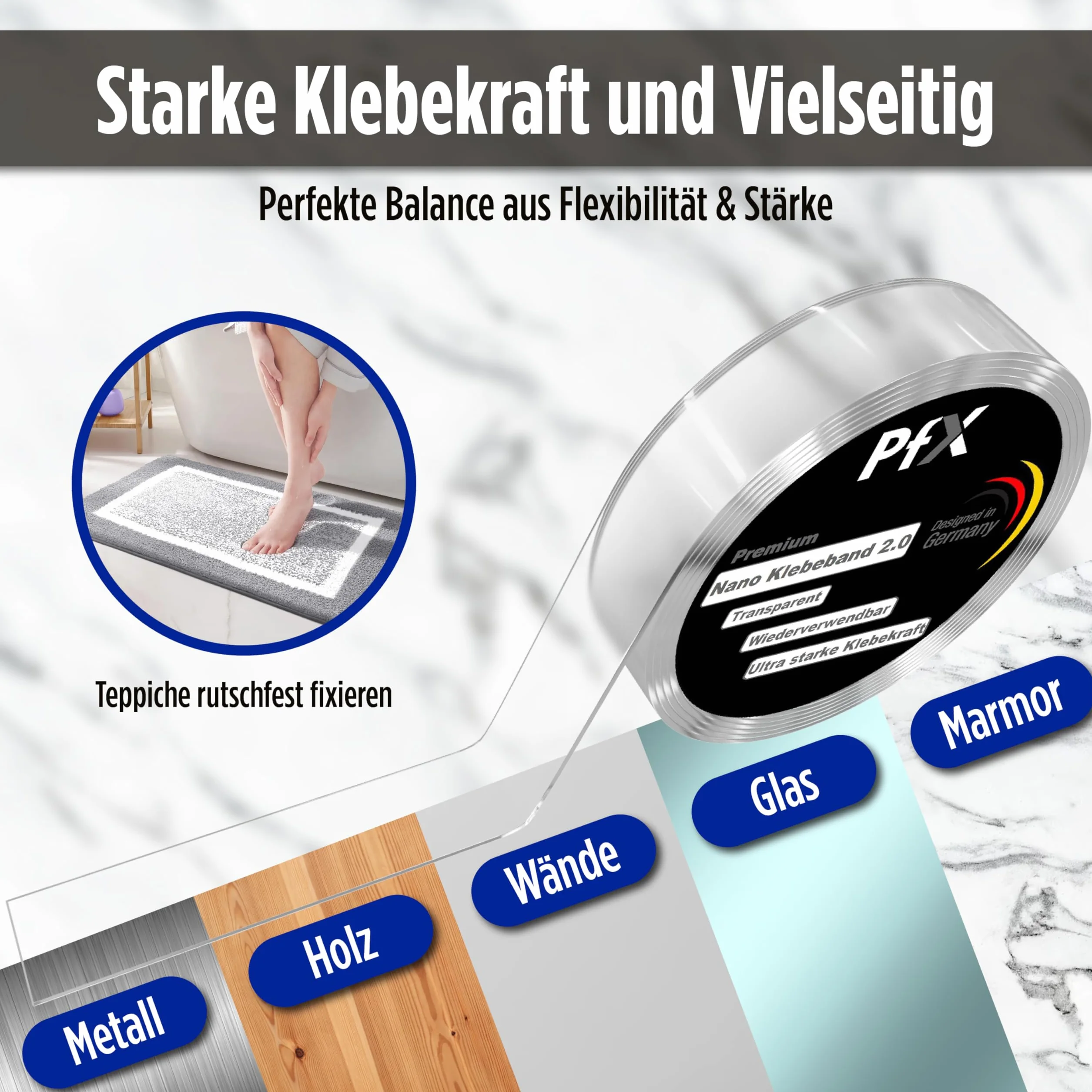 Taśma Nano Tape Premium 3 m przezroczysta wielokrotnego użytku