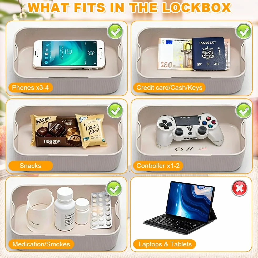Pudełko z zamkiem czasowym, sejf na telefon komórkowy z zamkiem czasowym, pudełko z zamkiem czasowym, więzienie na telefon komórkowy z timerem, 23,9 x 13,1 x 9,6 cm, zamykane pudełko do