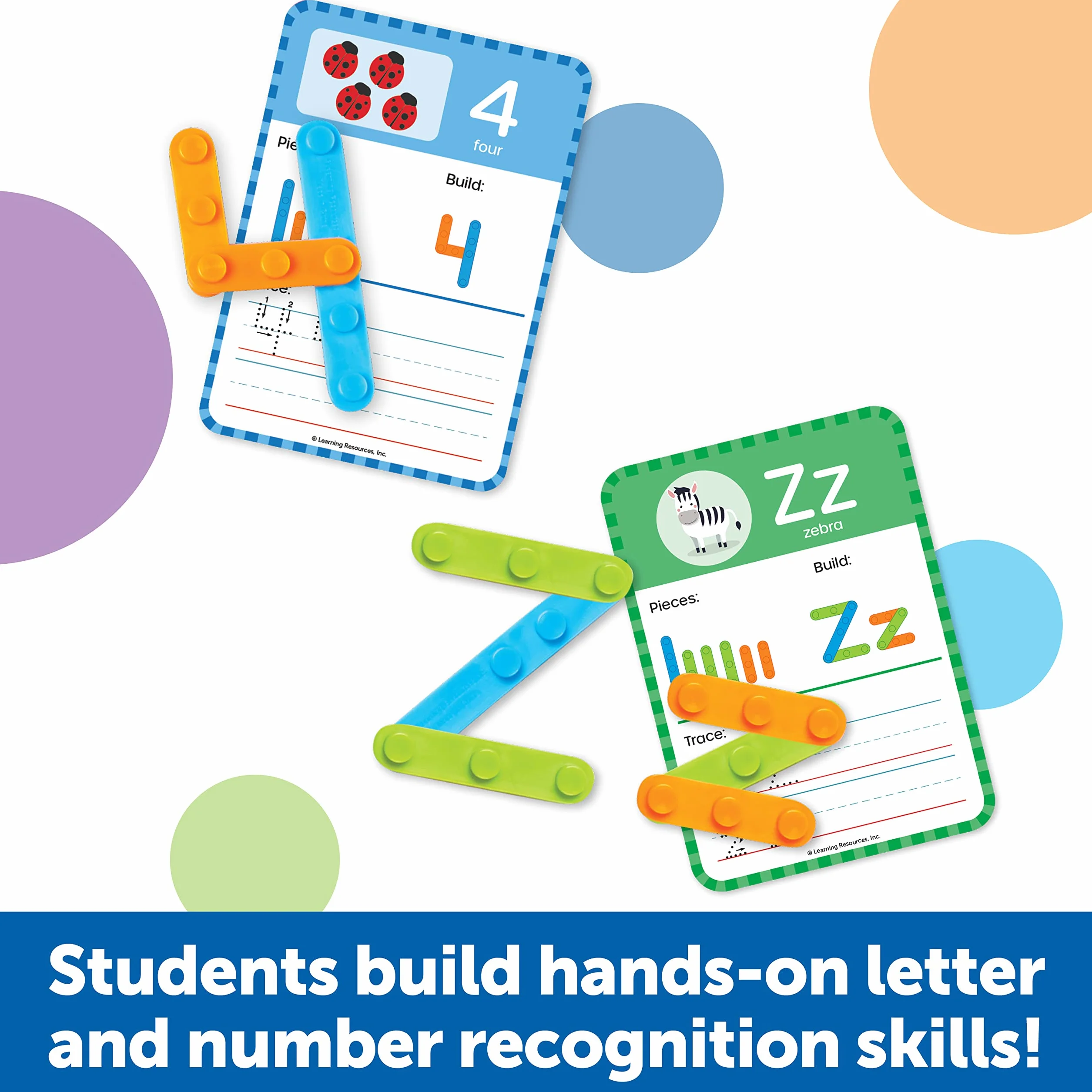 Learning Resources Zestaw Klasowy do Tworzenia Liter i Cyfr – Budowanie Umiejętności, Liczenie, Alfabet, 5+