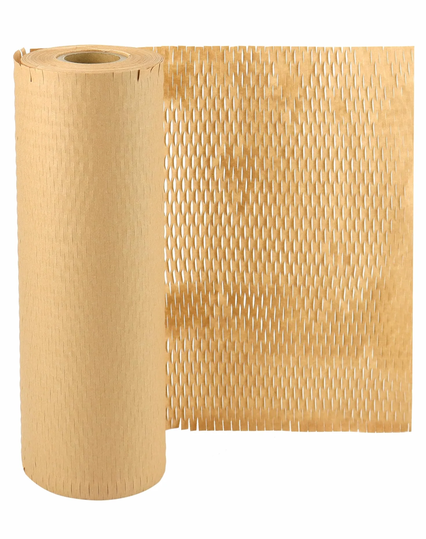 QWORK® 30cm x 50m papier pakowy o strukturze plastra miodu, alternatywa dla papieru do pakowania bąbelkowego, do pakowania prezentów i delikatnych przedmiotów