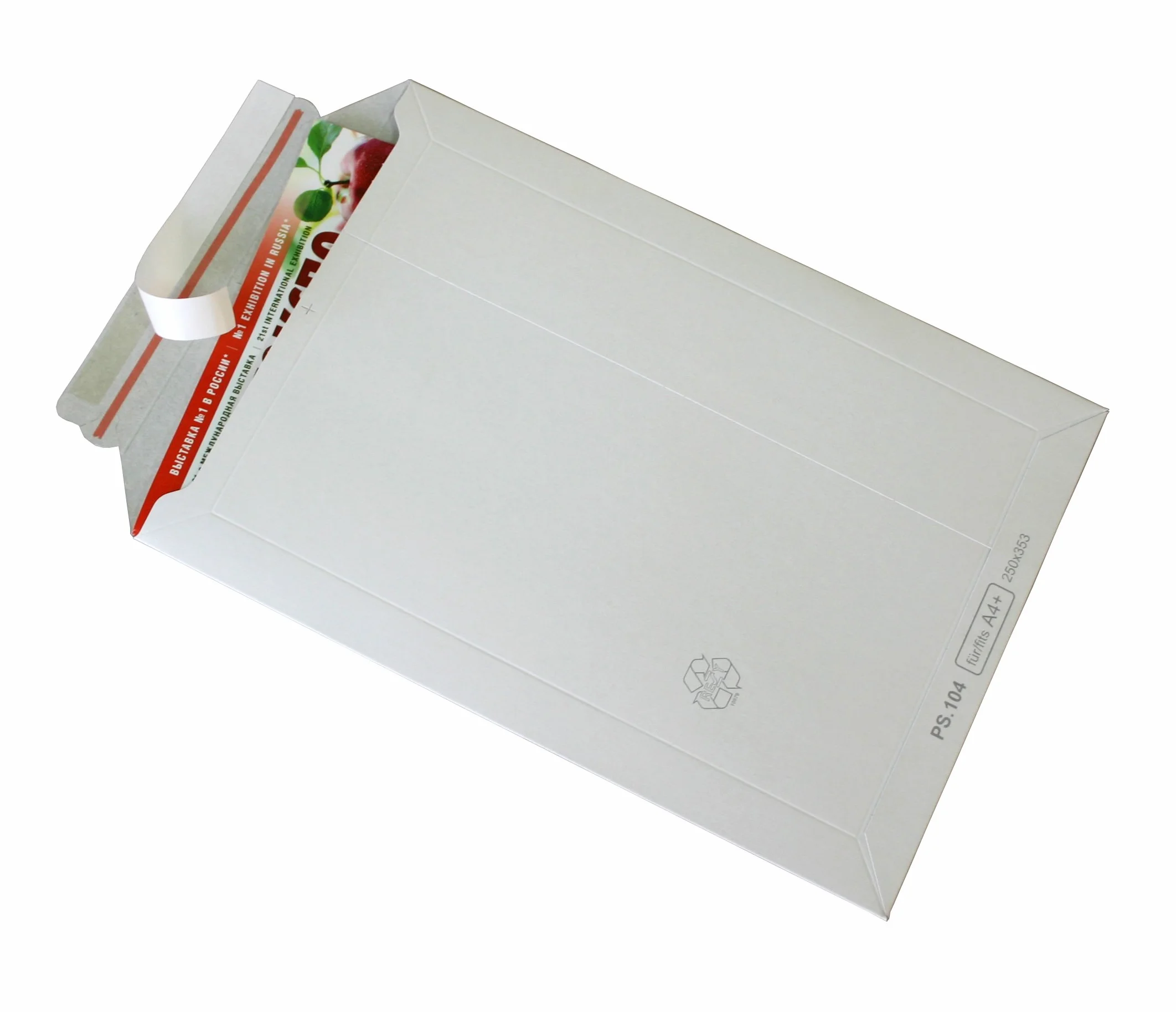 Versandtaschen weiß Vollpappe Karton DIN A4 - flach: 315x240mm / aufgestellt 280x190x50mm ( PS.103) (100)