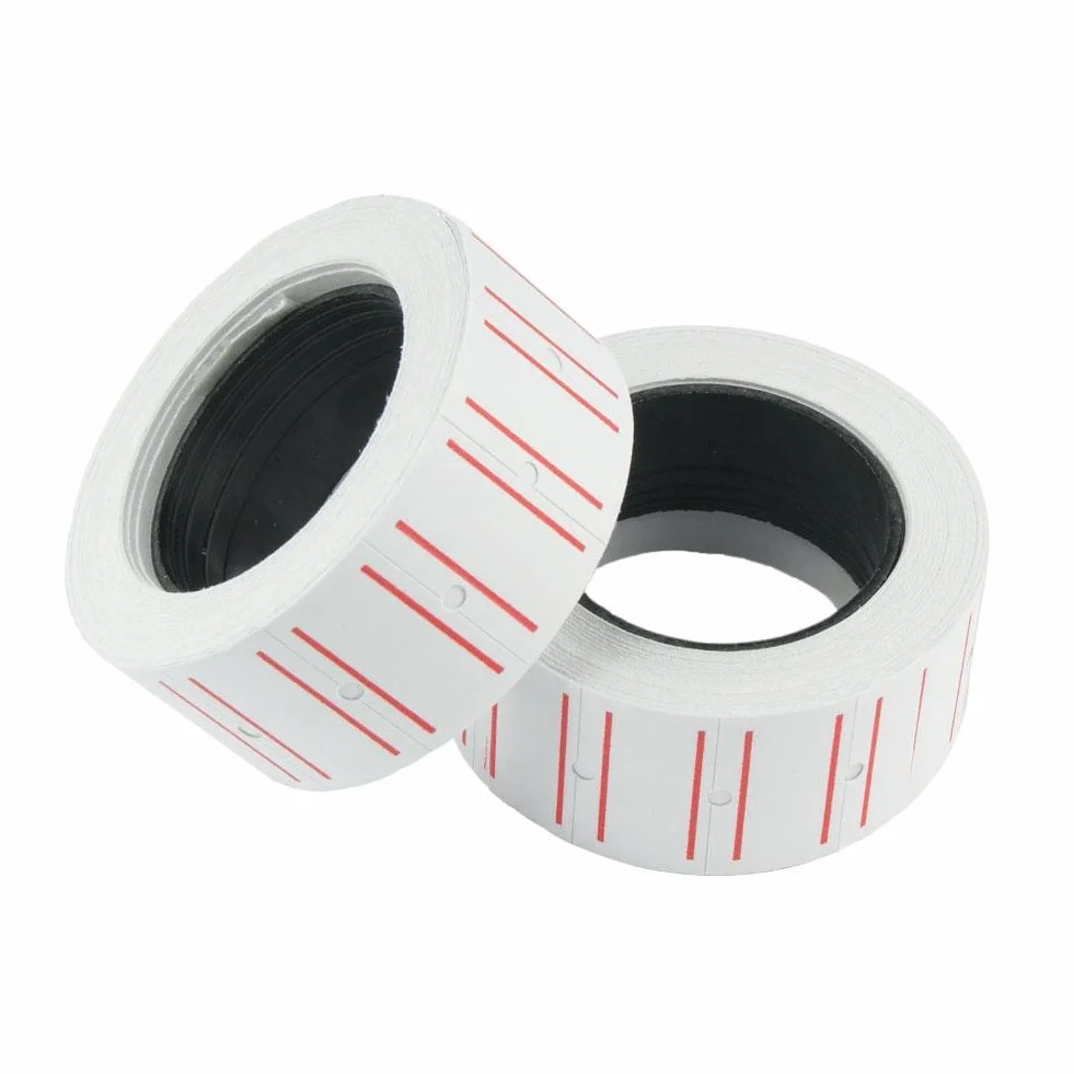 20 rolek etykiet cenowych do np. MX-5500 wymiary 12 x 21 mm białe
