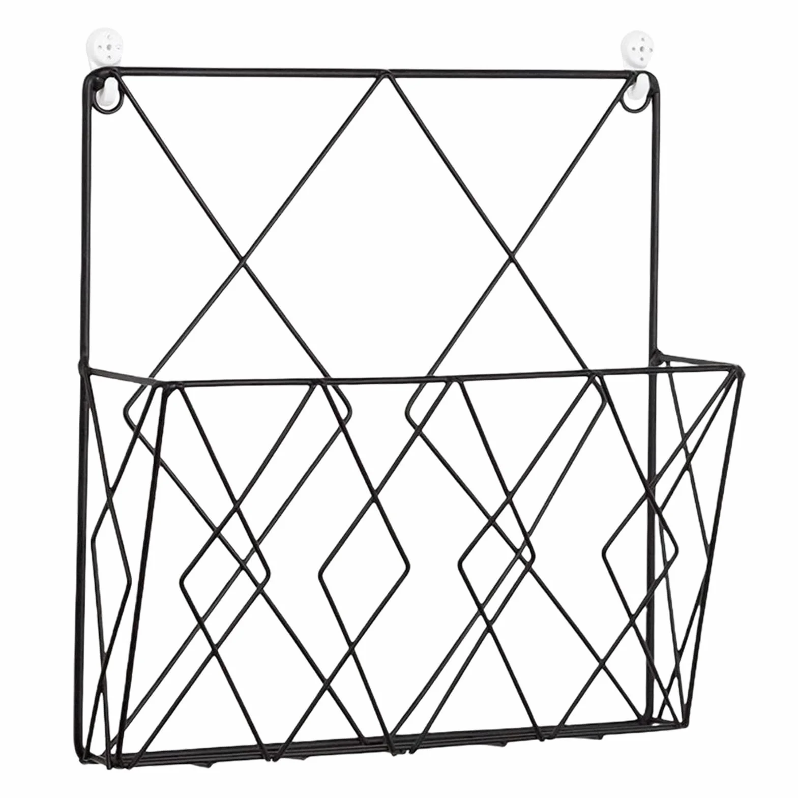 Organizer ścienny metalowy czarny 32x28.5x10.8 cm na dokumenty do biura