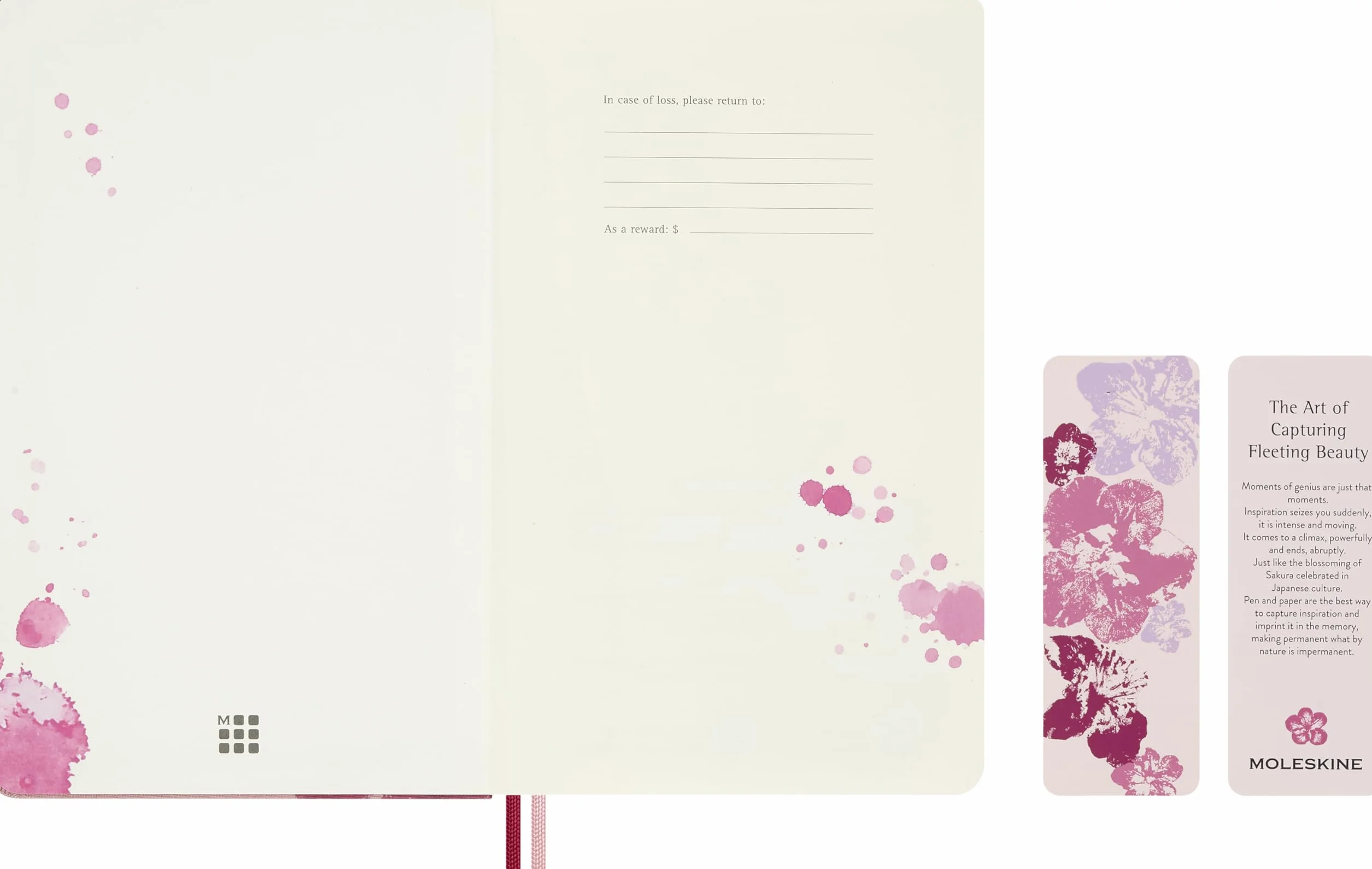 Moleskine 18 Monate Sakura Wochen Notizkalender limitierte Ausgabe 2026/2027, L/A5, 1 Wo = 1 Seite, rechts linierte Seite, fester Einband
