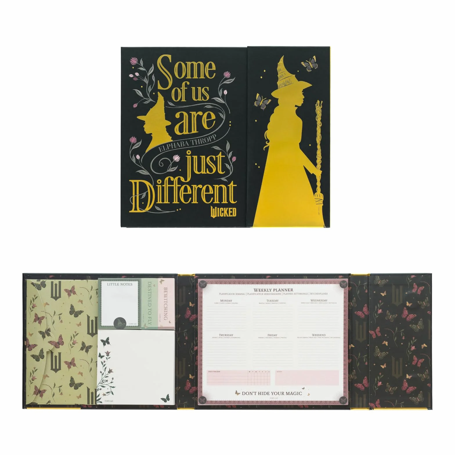 Grupo Erik Weekly Planner & Sticky Notes Set - Wicked Merchandise | 5 Notepads In Different Sizes & Envelope | Cute Sticky Notes, Cute Stationery Gifts, Wicked Gifts Under 15 Pounds