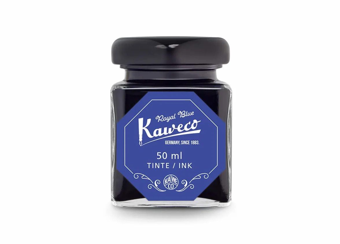 Kaweco Atrament w szkle w kolorze królewskiego błękitu, rozpuszczalny w wodzie, wegański, 50 ml zawartości, 10002191
