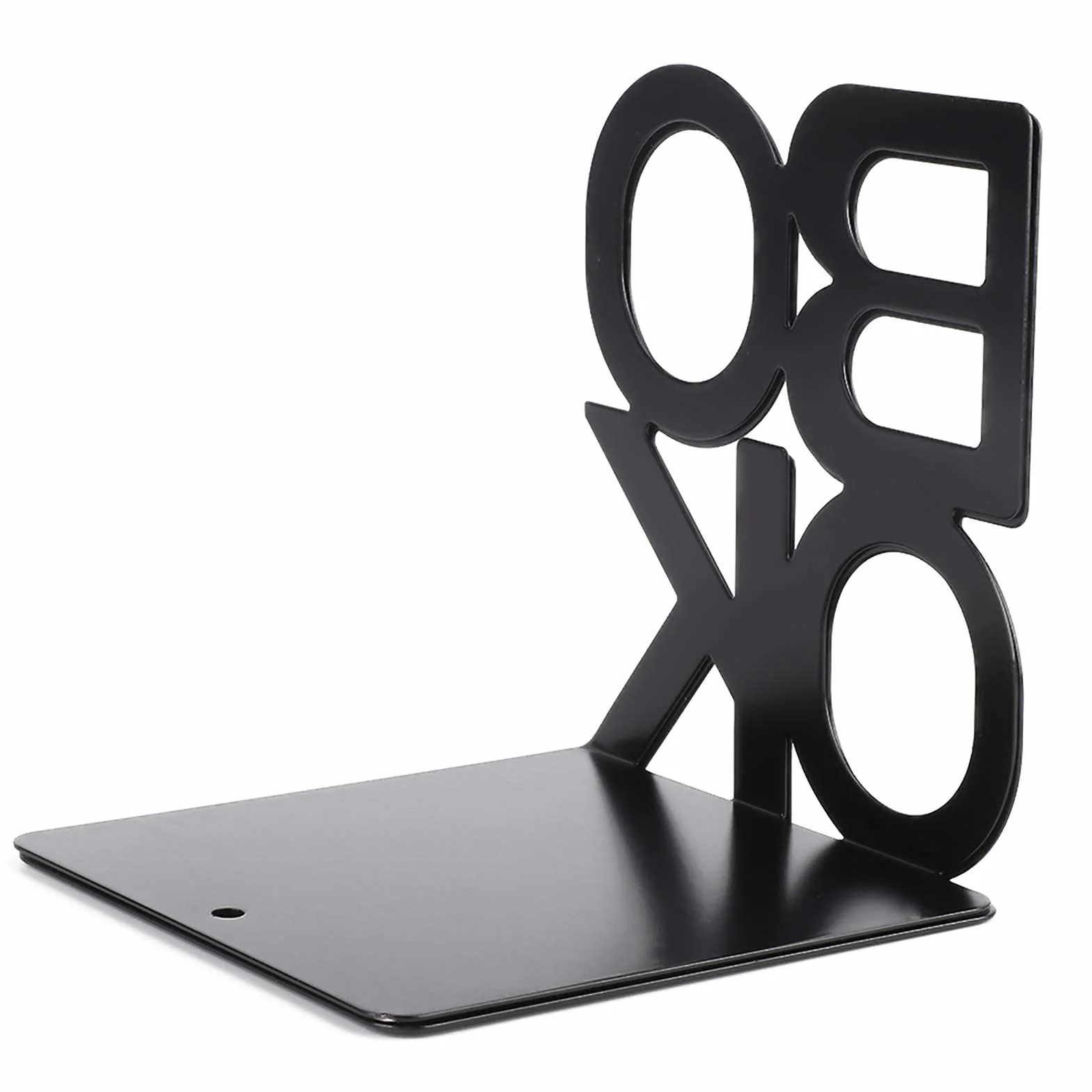 1 para Znaków Książki Kształt Książka Kończy się Szałwia Zielona Bookends Stojak na Książki Metalowe Bookends do Szkoły Wystrój Stołu Domowego (Czarna para 140 mm)