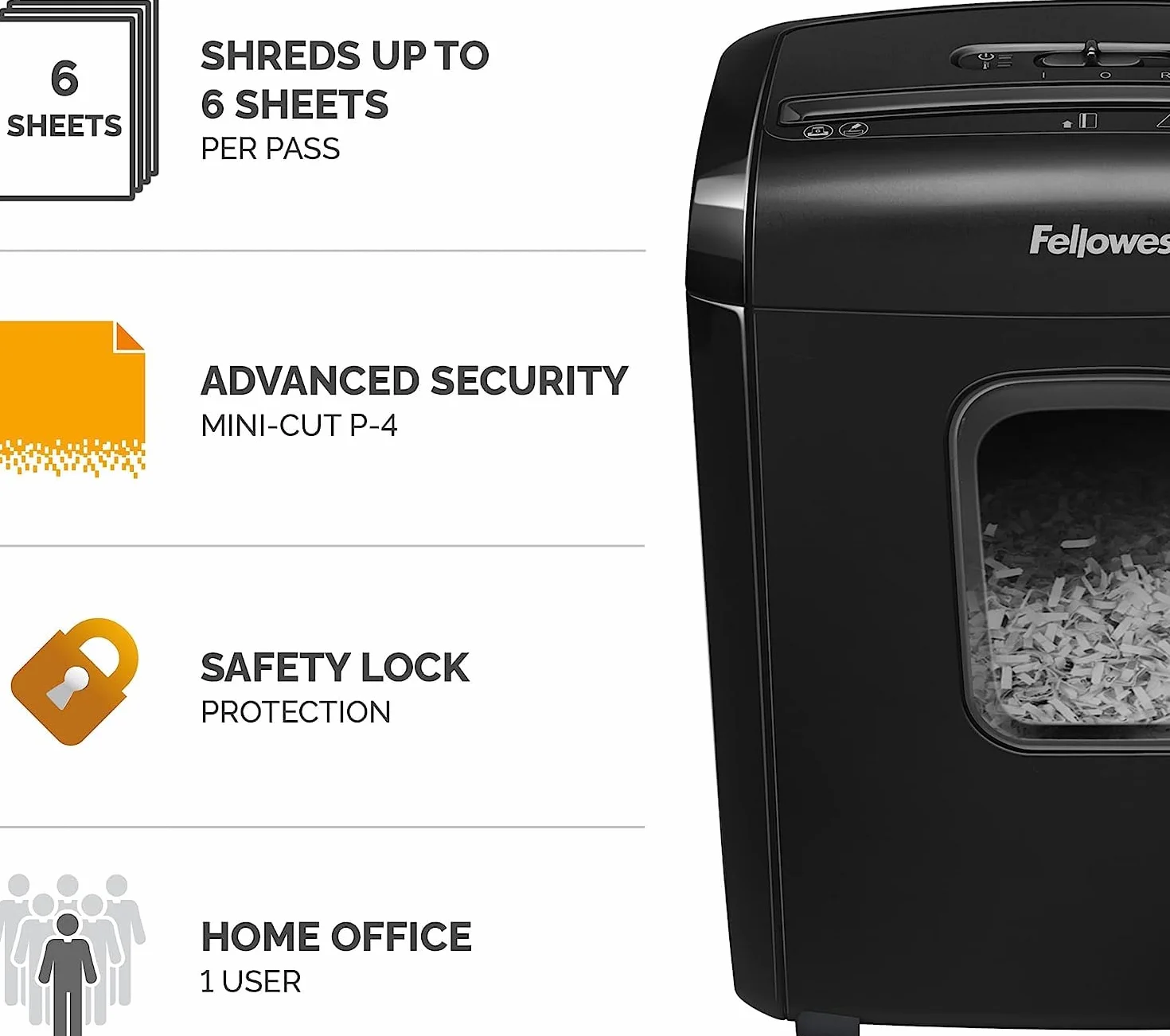 Fellowes 4631101 Niszczarka Dokumentów, Czarny, 13 l