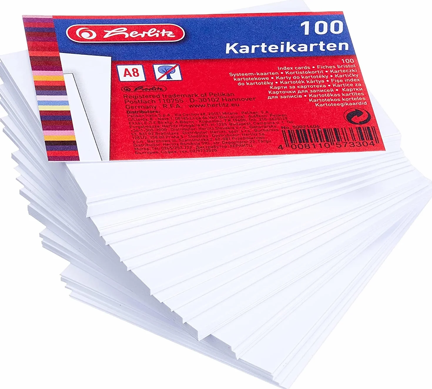 Herlitz Fiszki A8 białe 1000 sztuk
