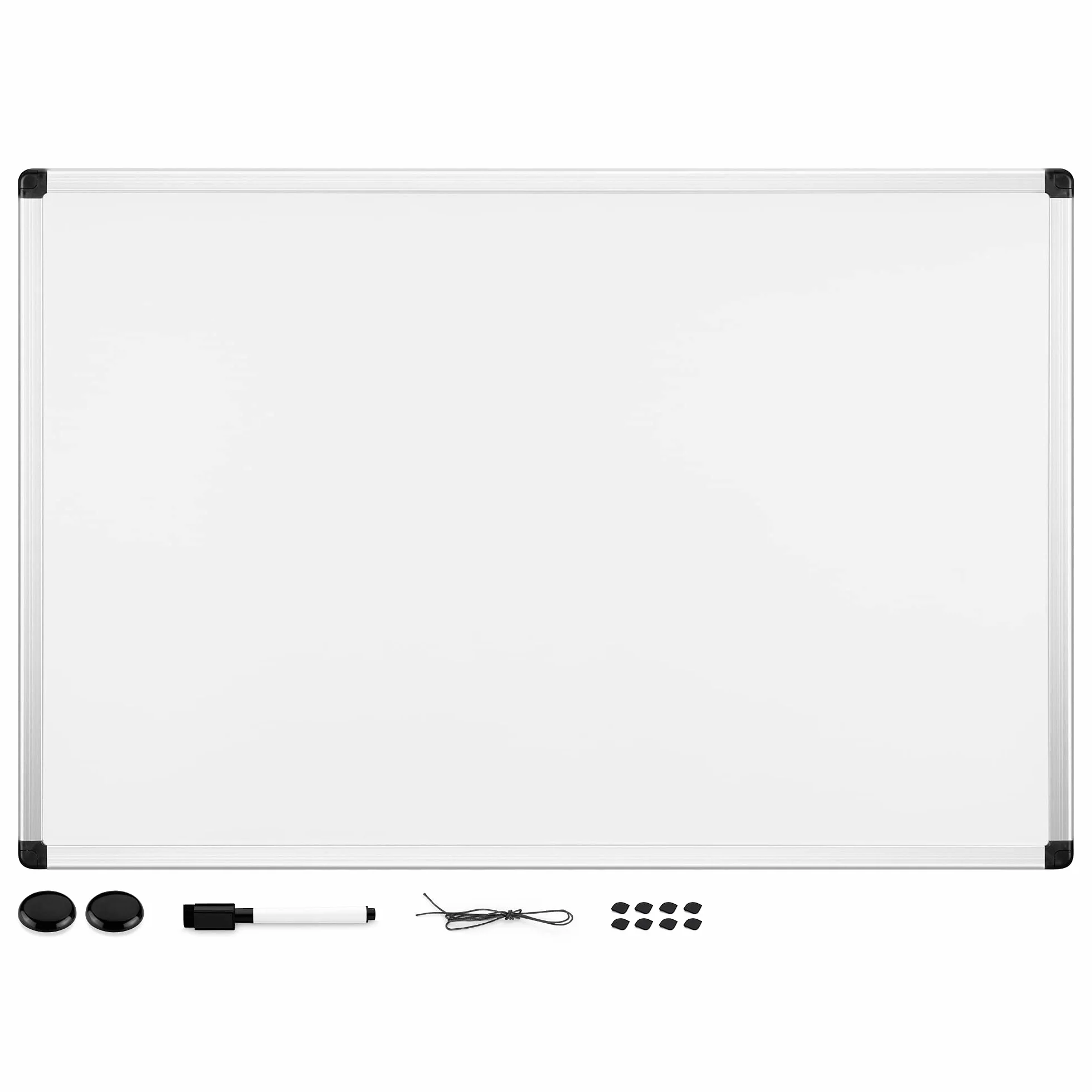 Navaris Tablica kombinowana z aluminiową ramą - 60 x 40 cm whiteboard tablica magnetyczna do pisania - tablica magnetyczna ściana magnetyczna z markerami i magnesami